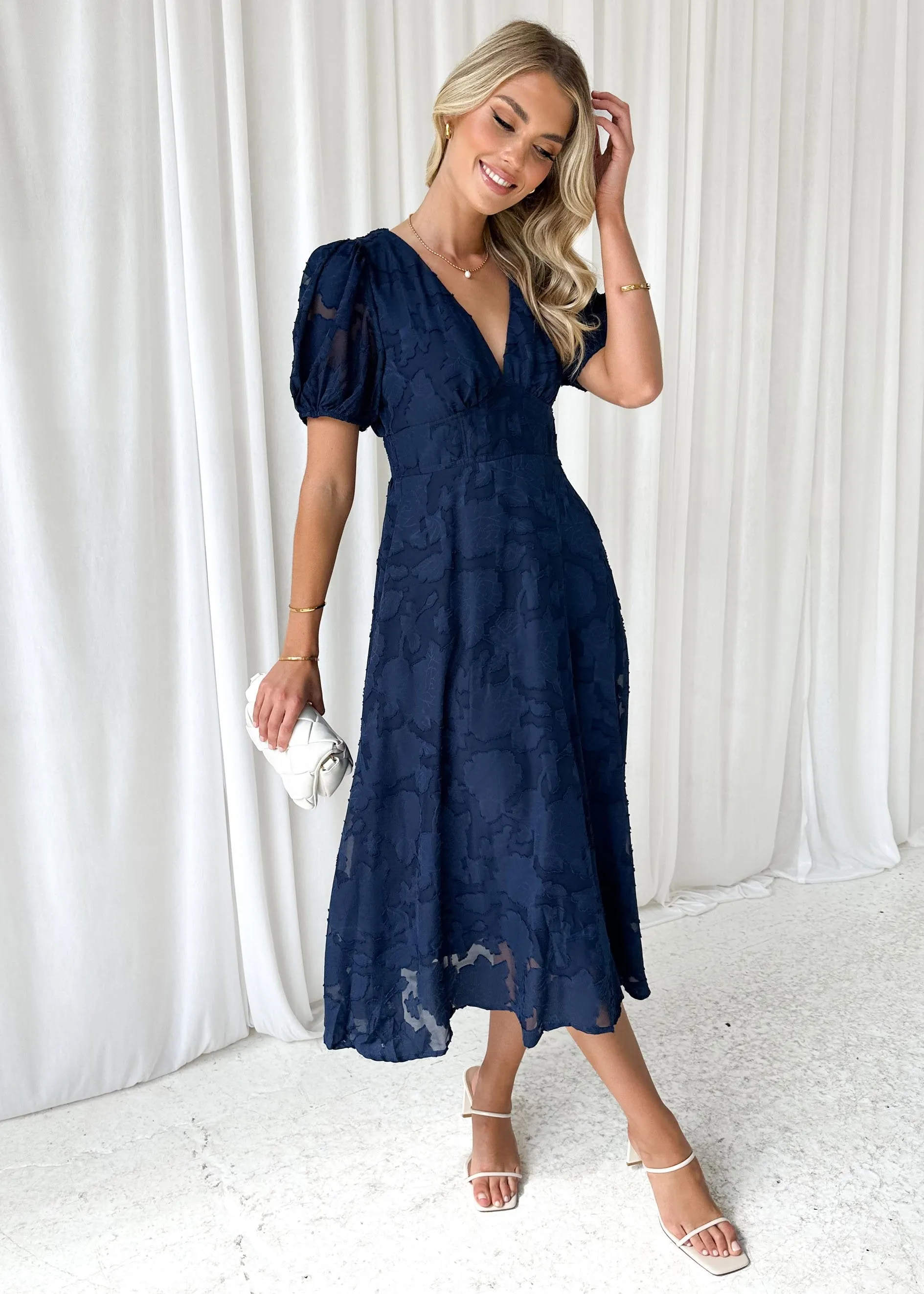 Allegroe Midi Dress - Navy sold by Gingham & Heels product image thumbnail 2