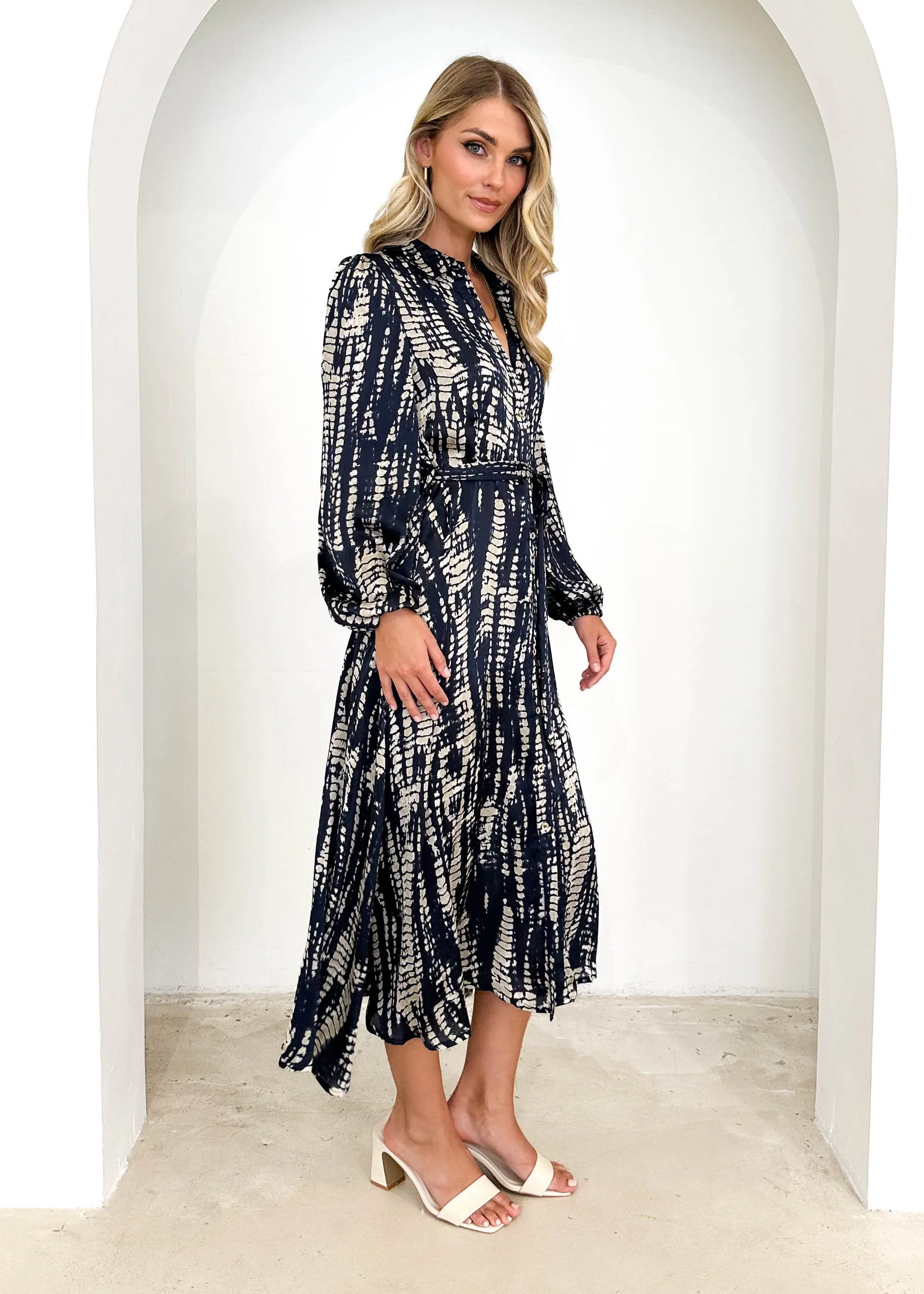 Moonla Midi Dress - Ink Shadow sold by Gingham & Heels product image thumbnail 4