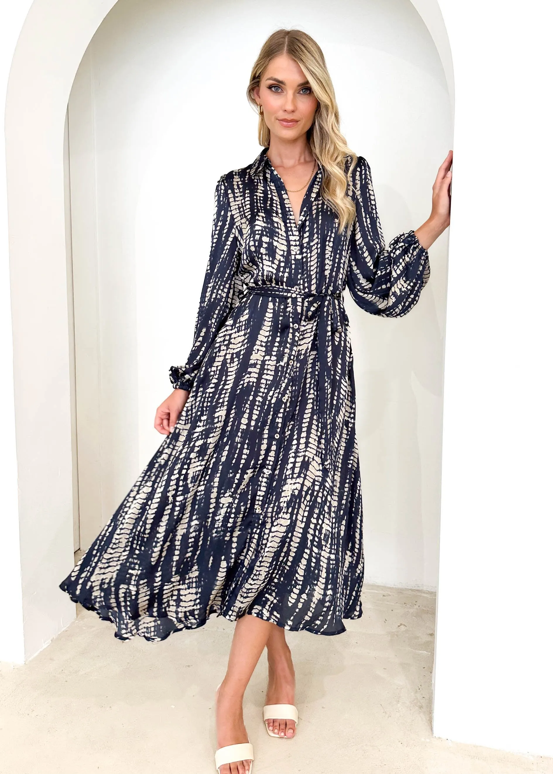 Moonla Midi Dress - Ink Shadow sold by Gingham & Heels product image thumbnail 3