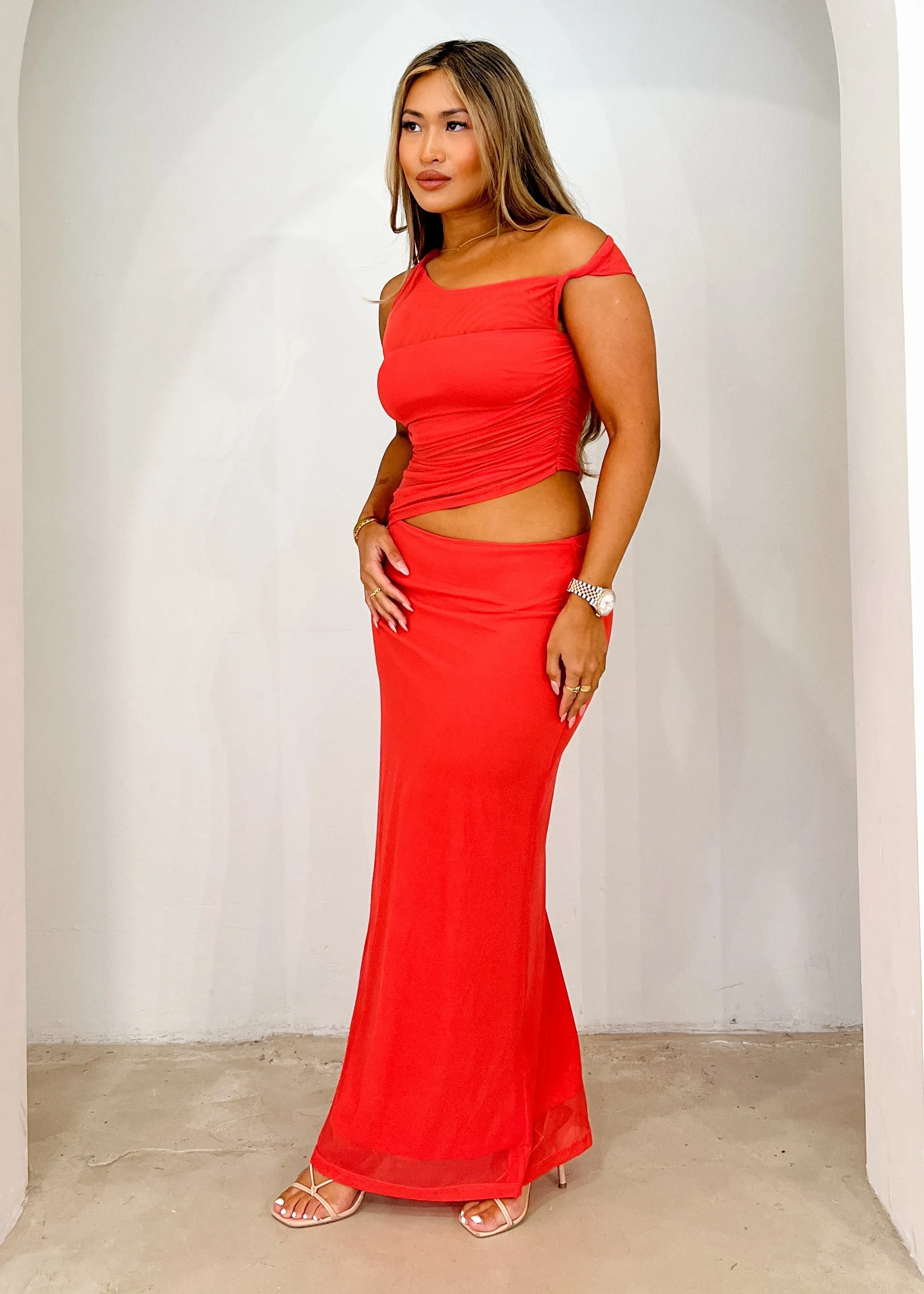 Brielle Maxi Dress - Watermelon sold by Gingham & Heels product image thumbnail 4