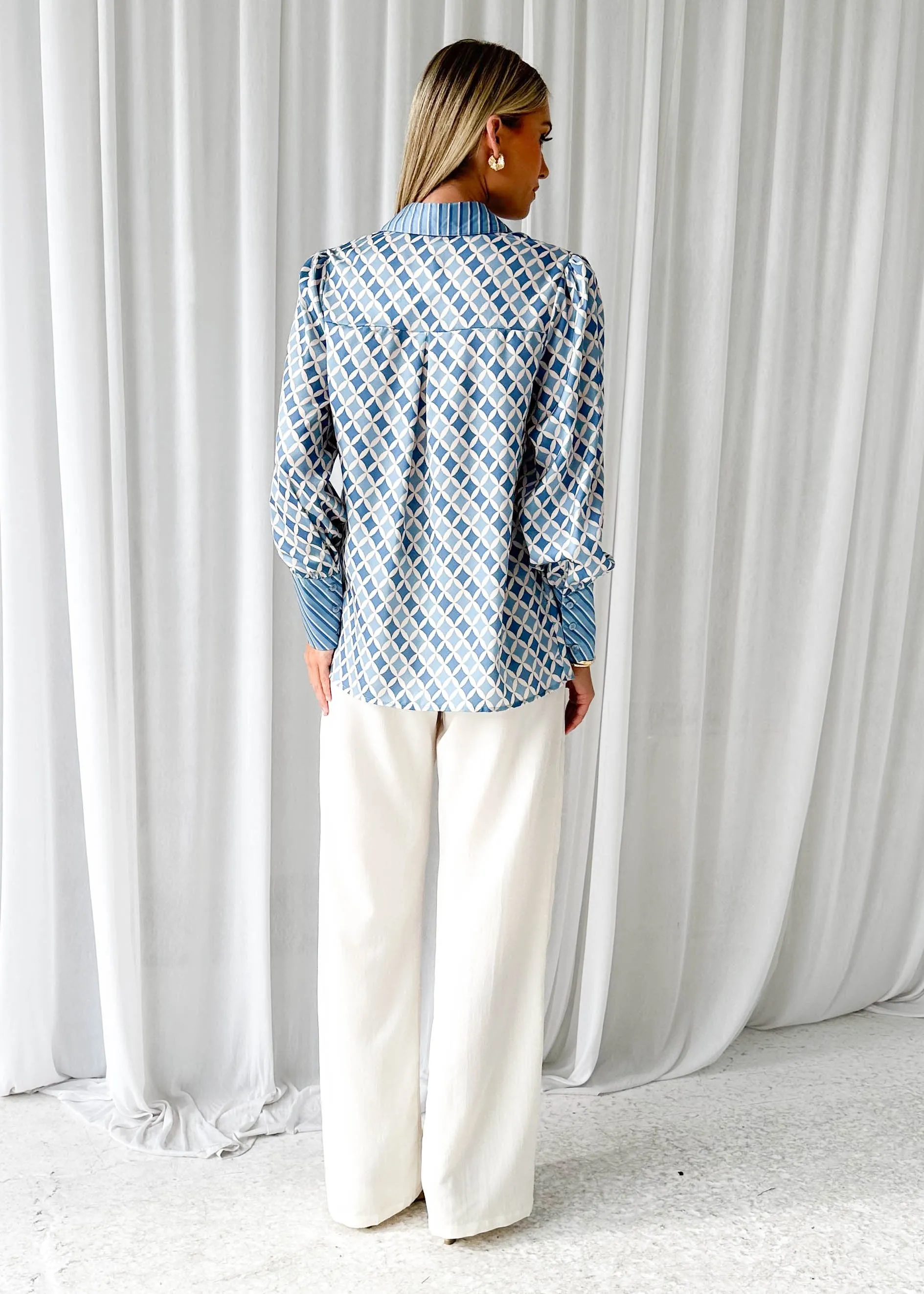 Daphney Shirt - Blue Tile sold by Gingham & Heels product image thumbnail 5