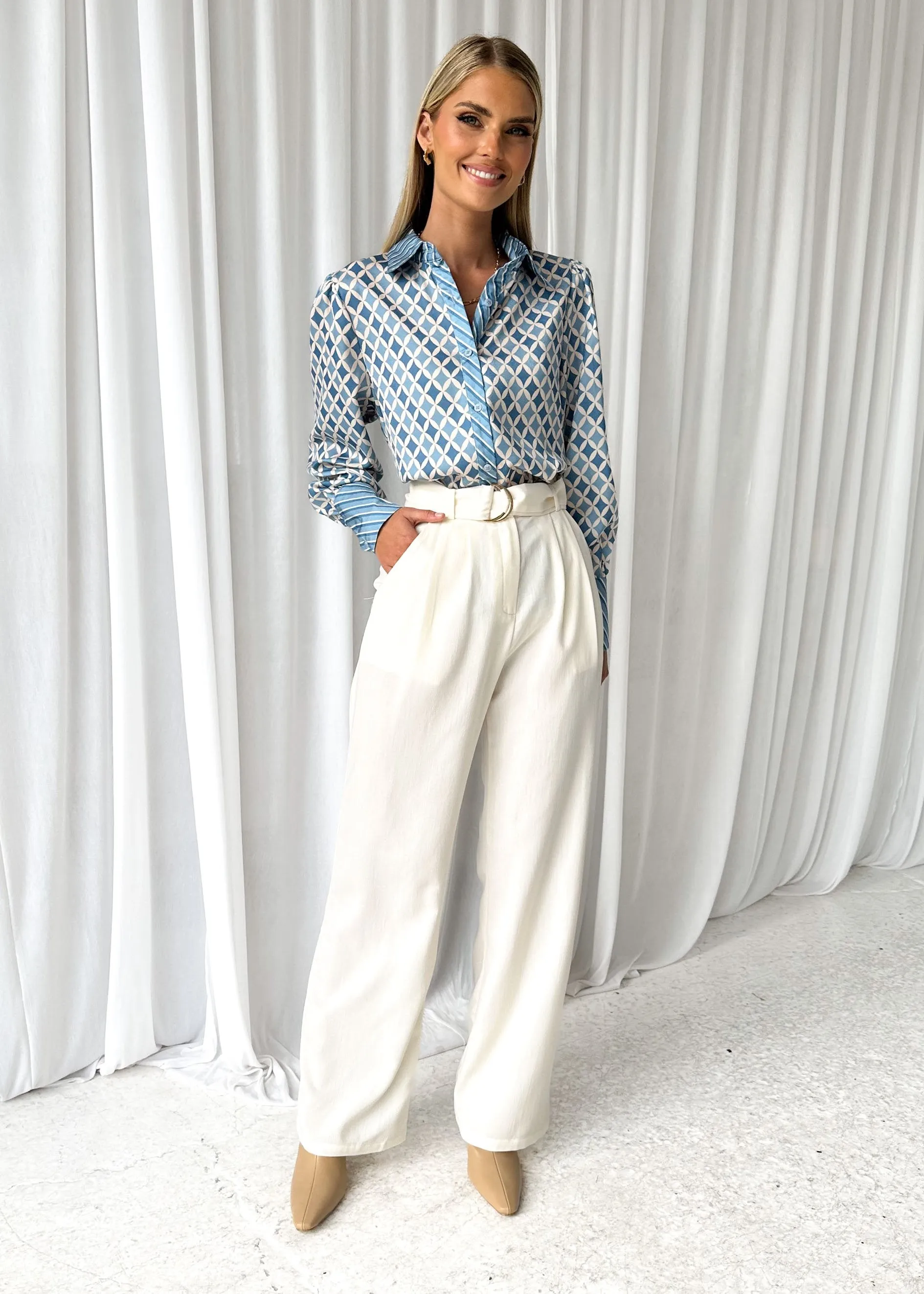 Daphney Shirt - Blue Tile sold by Gingham & Heels product image thumbnail 2