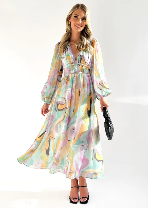 Aleida Maxi Dress - Mint Swirl sold by Gingham & Heels
