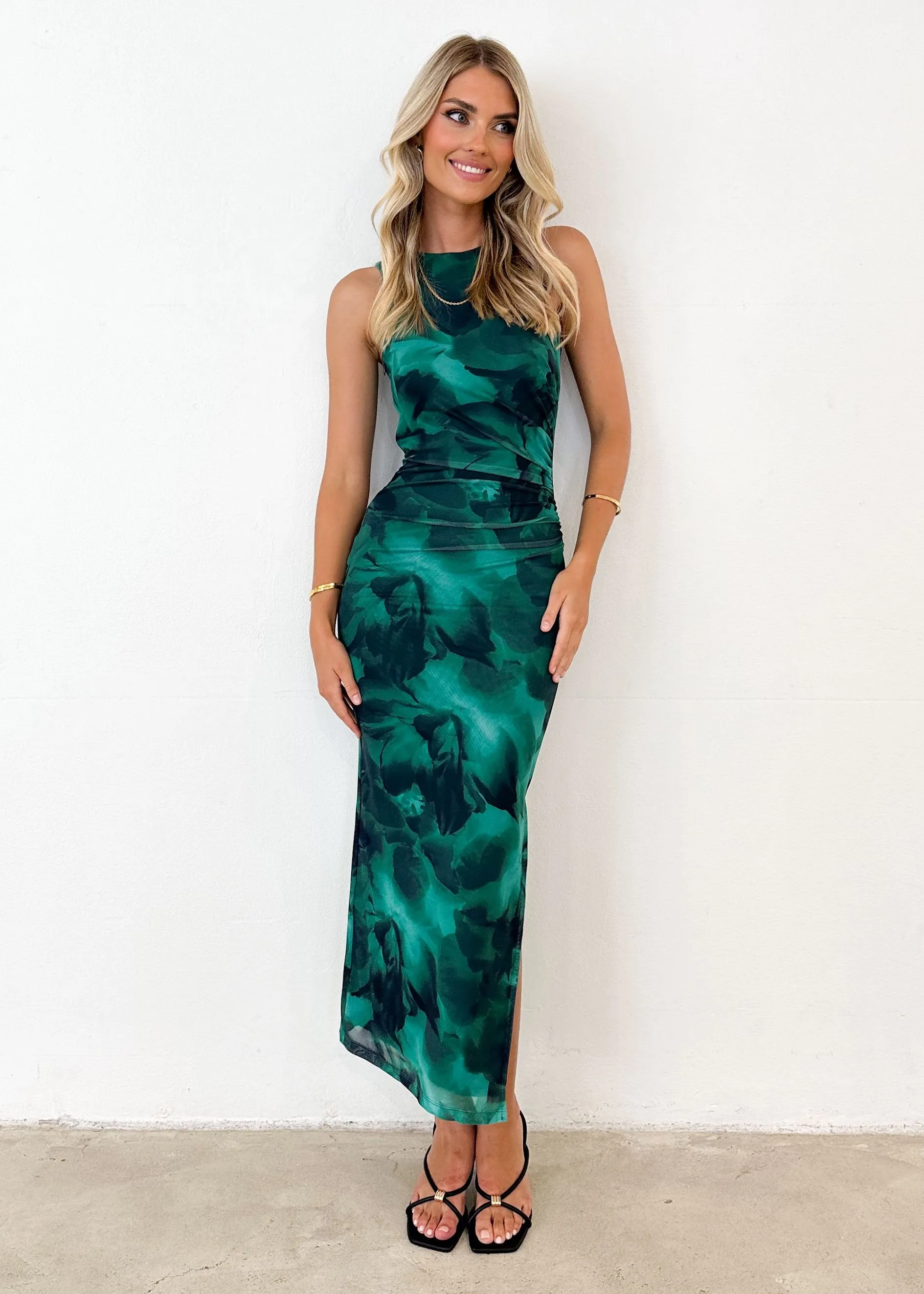 Tillia Mesh Maxi Dress - Emerald sold by Gingham & Heels product image thumbnail 5