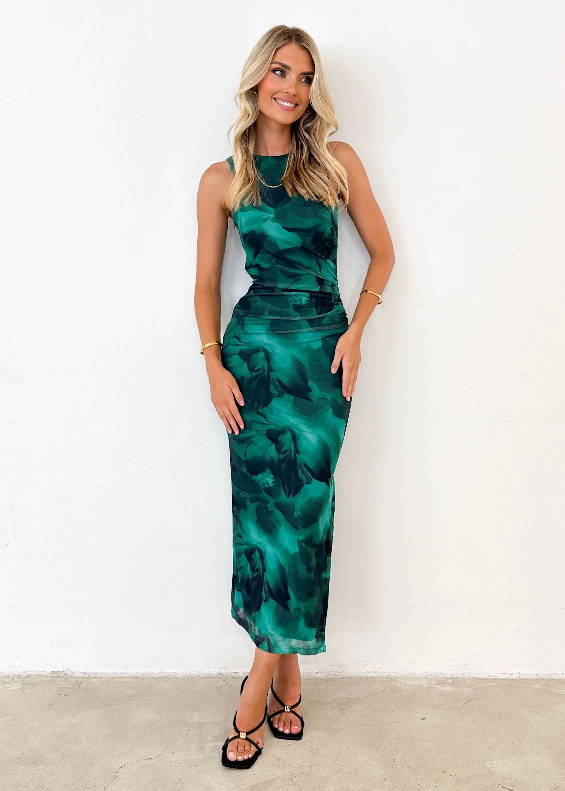 Tillia Mesh Maxi Dress - Emerald sold by Gingham & Heels product image thumbnail 3