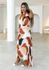 Elique Midi Dress - Tan Swirl sold by Gingham & Heels