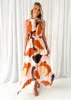 Elique Midi Dress - Tan Swirl sold by Gingham & Heels