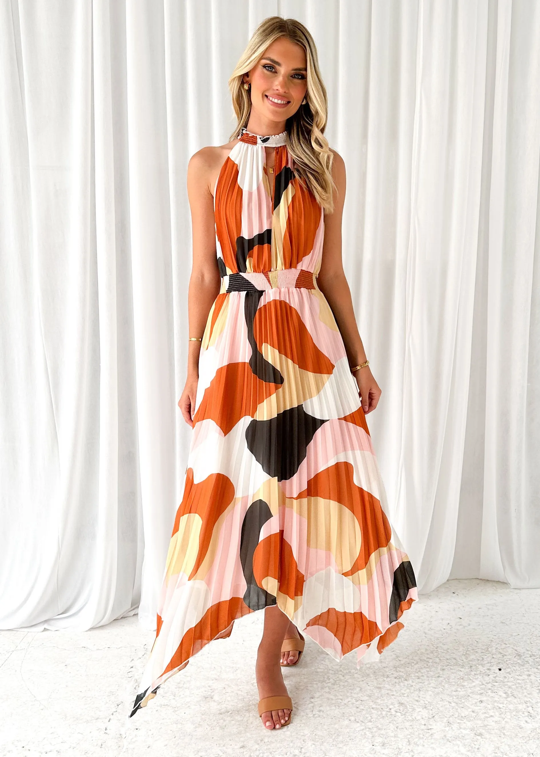 Elique Midi Dress - Tan Swirl sold by Gingham & Heels product image thumbnail 3