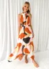 Elique Midi Dress - Tan Swirl sold by Gingham & Heels