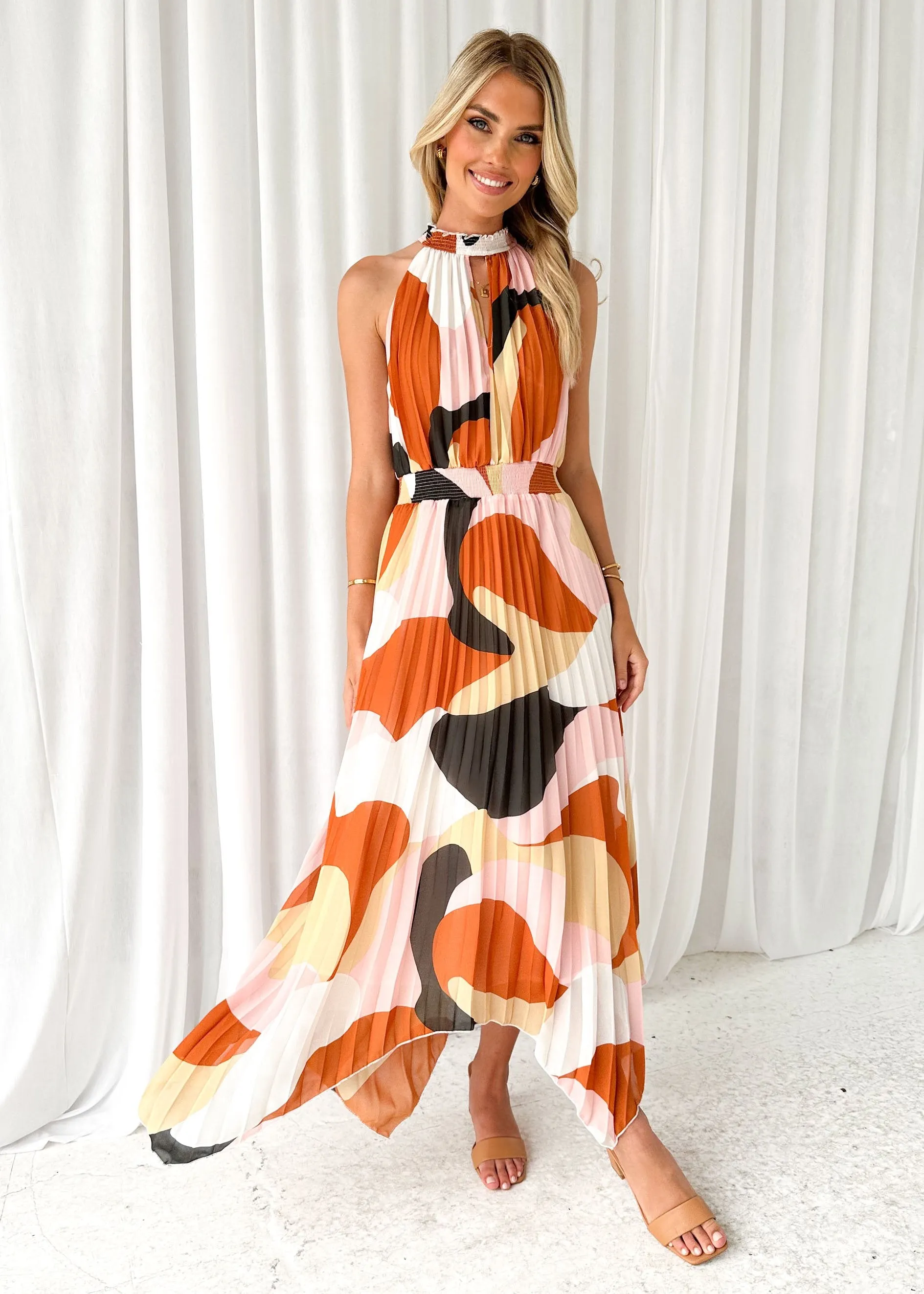 Elique Midi Dress - Tan Swirl sold by Gingham & Heels product image thumbnail 2
