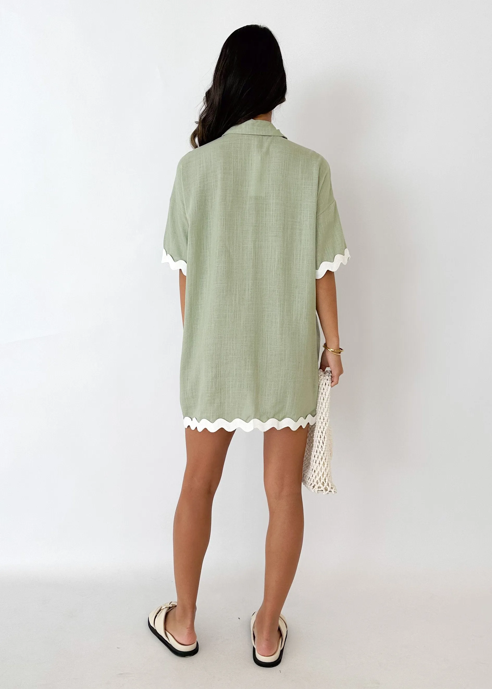 Tresho Shirt Dress - Sage sold by Gingham & Heels product image thumbnail 5
