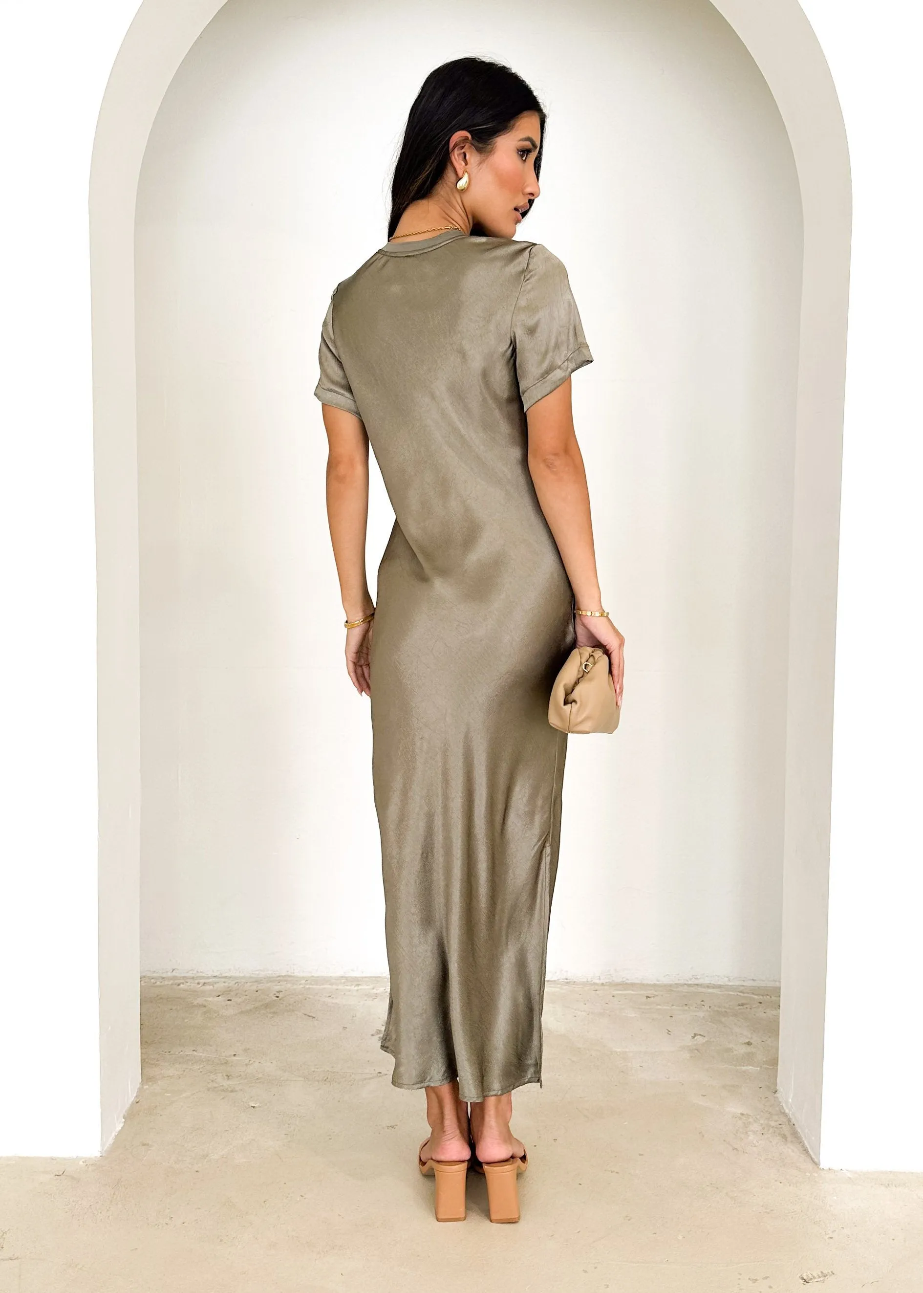 Kaleena Midi Dress - Olive sold by Gingham & Heels product image thumbnail 5