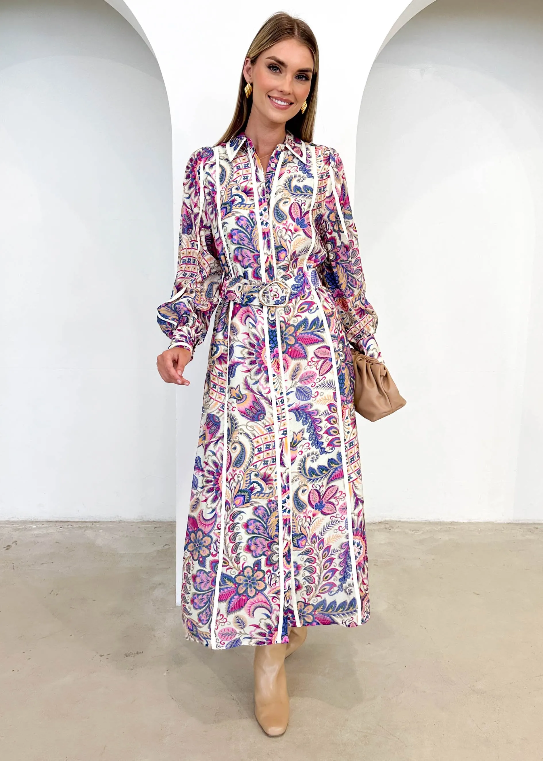 Daisyfield Maxi Dress - Violet Peacock sold by Gingham & Heels product image thumbnail 2