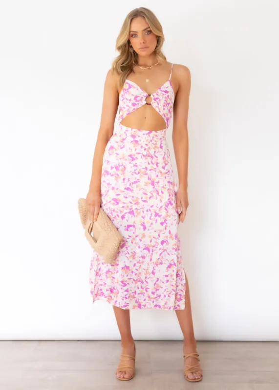 Frasier Midi Dress - Lilac Floral sold by Gingham & Heels