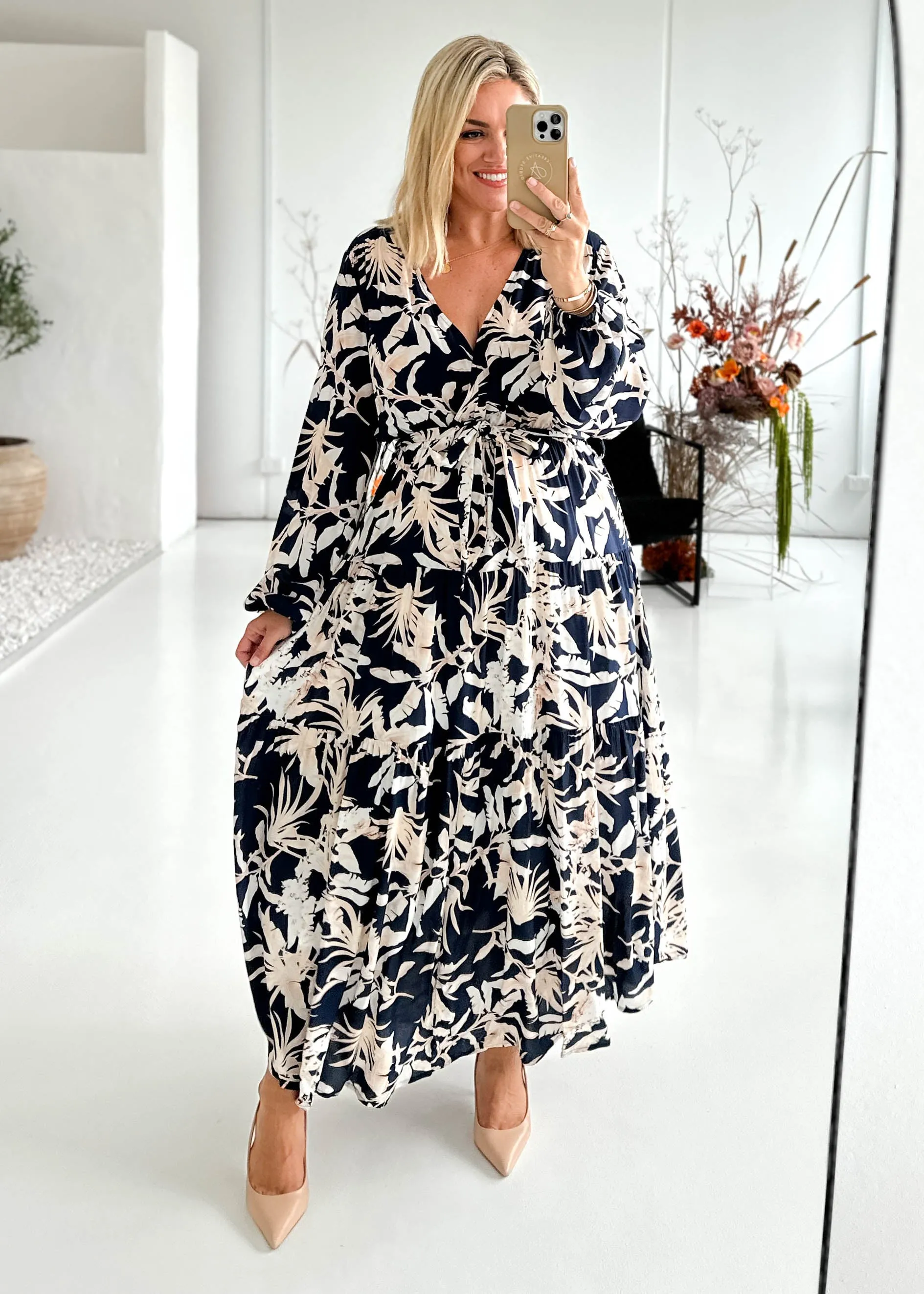 Lessia Midi Dress - Navy Floral sold by Gingham & Heels product image thumbnail 2