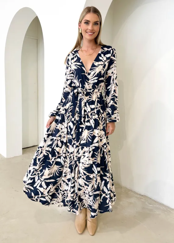 Lessia Midi Dress - Navy Floral sold by Gingham & Heels