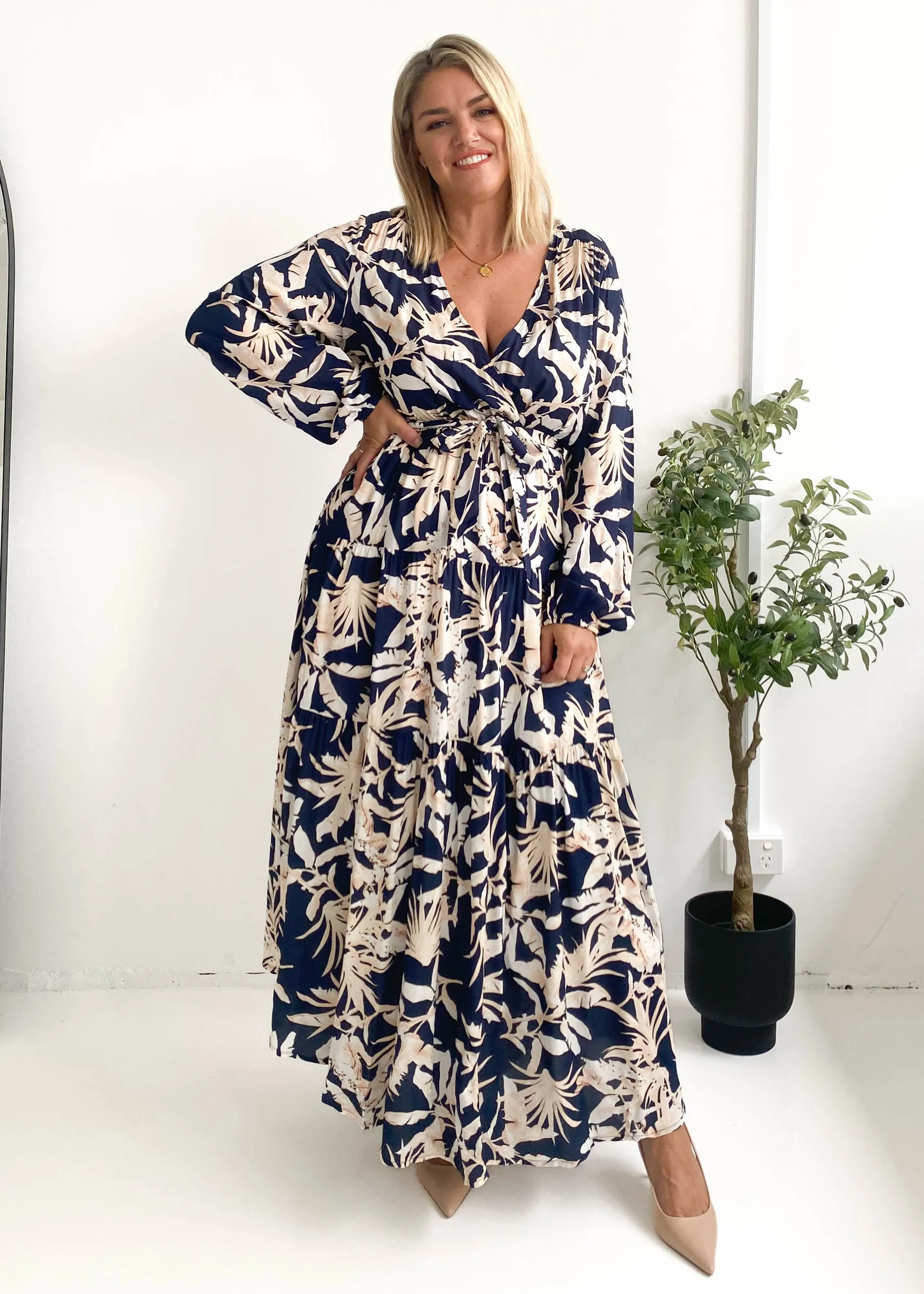 Lessia Midi Dress - Navy Floral sold by Gingham & Heels product image thumbnail 4