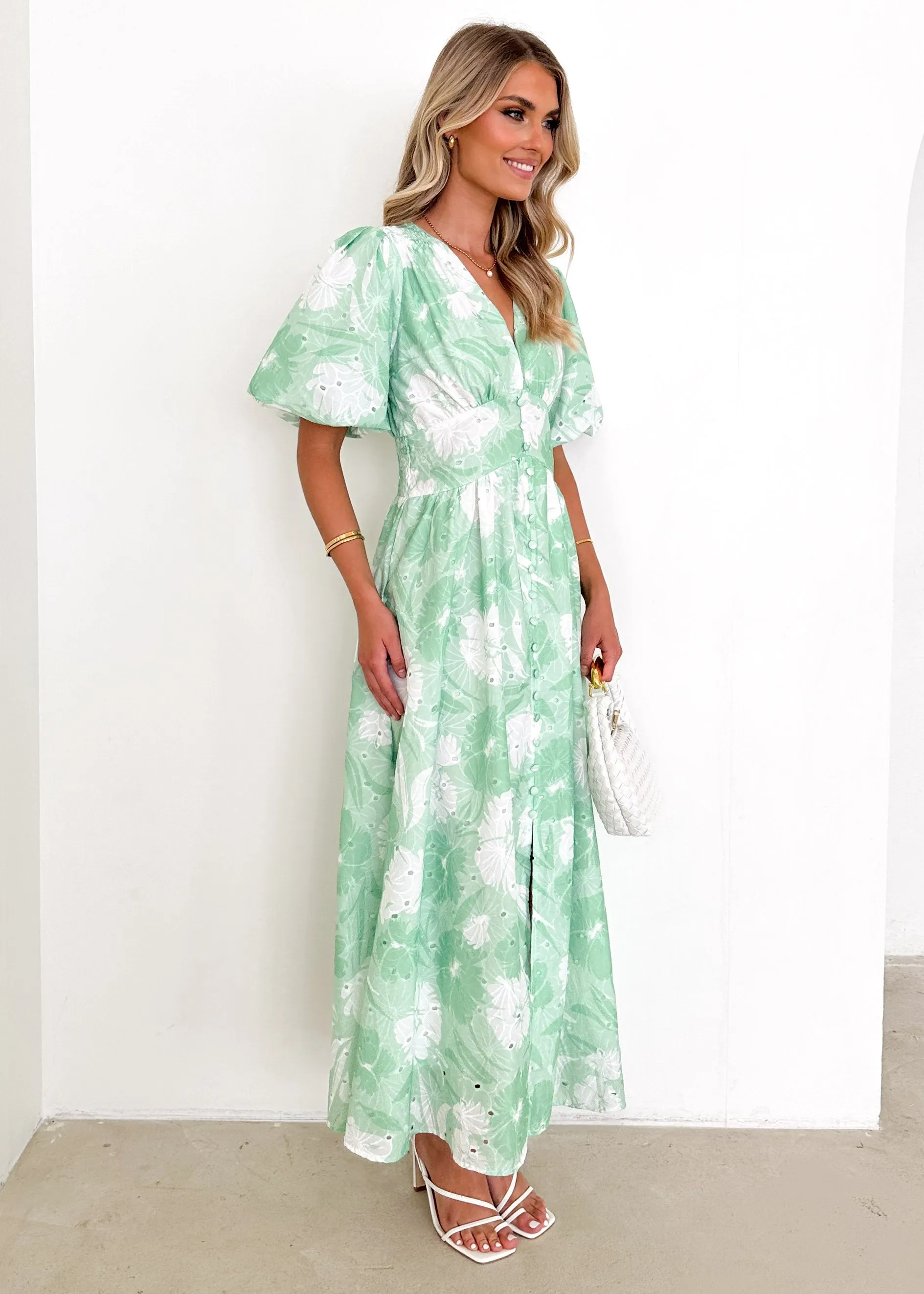 Tover Midi Dress - Mint Floral sold by Gingham & Heels product image thumbnail 4
