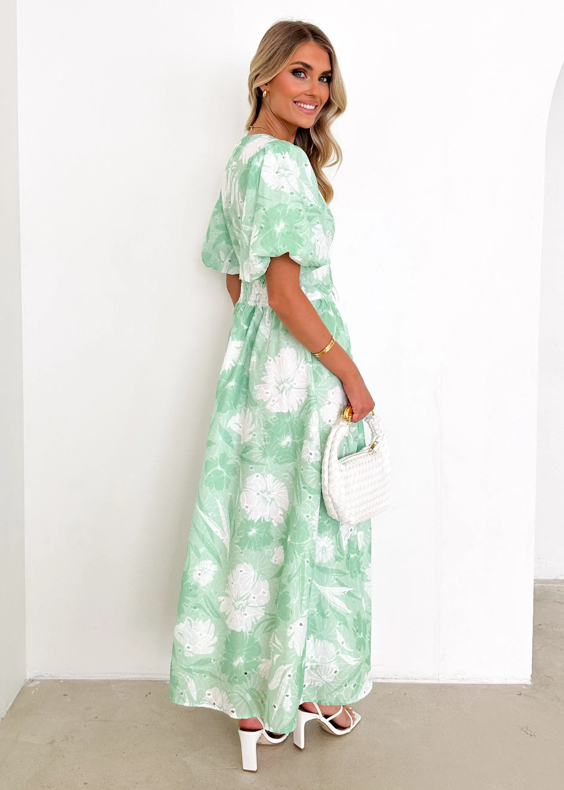 Tover Midi Dress - Mint Floral sold by Gingham & Heels product image thumbnail 5