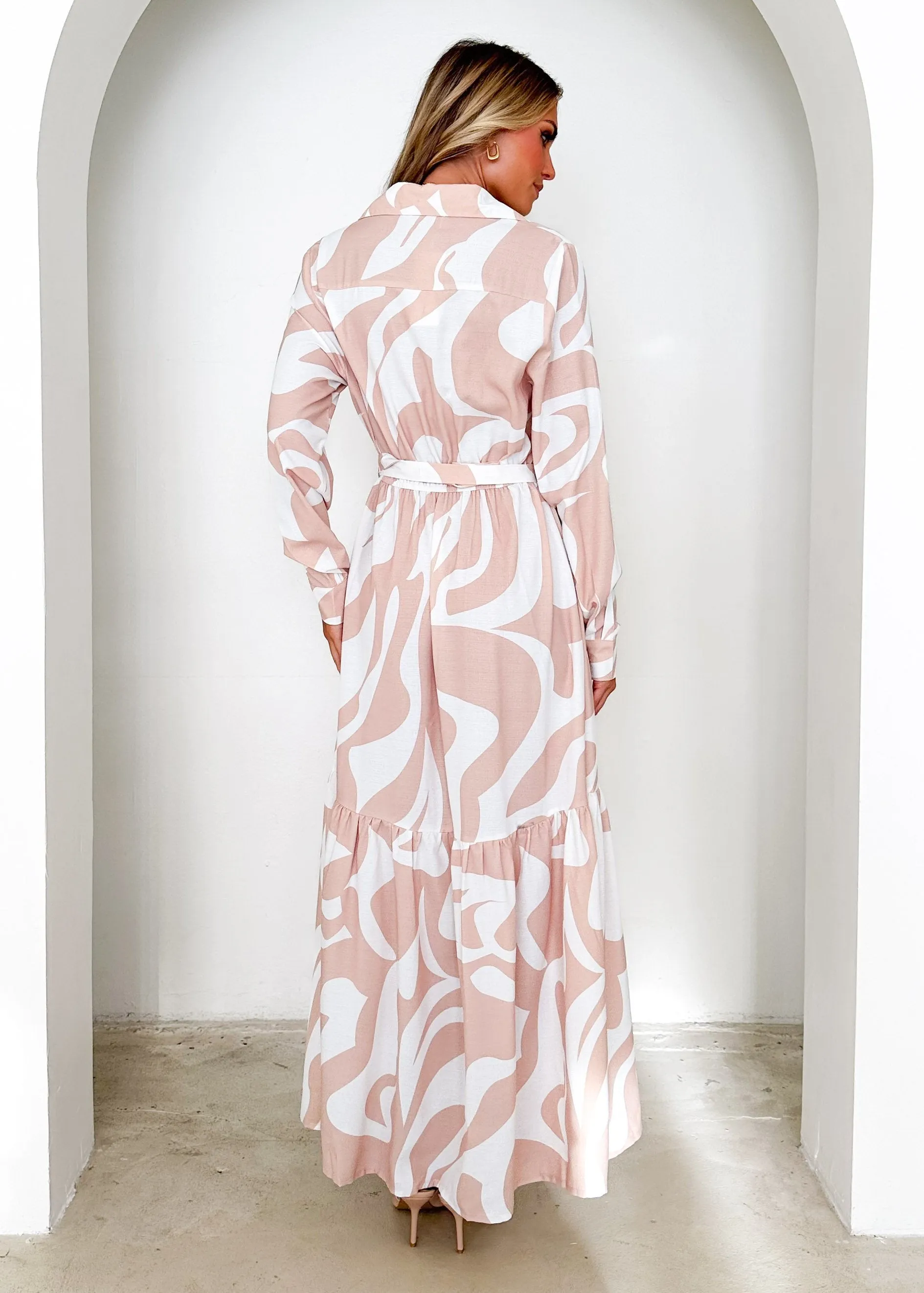 Essie Maxi Dress - Beige Abstract sold by Gingham & Heels product image thumbnail 5