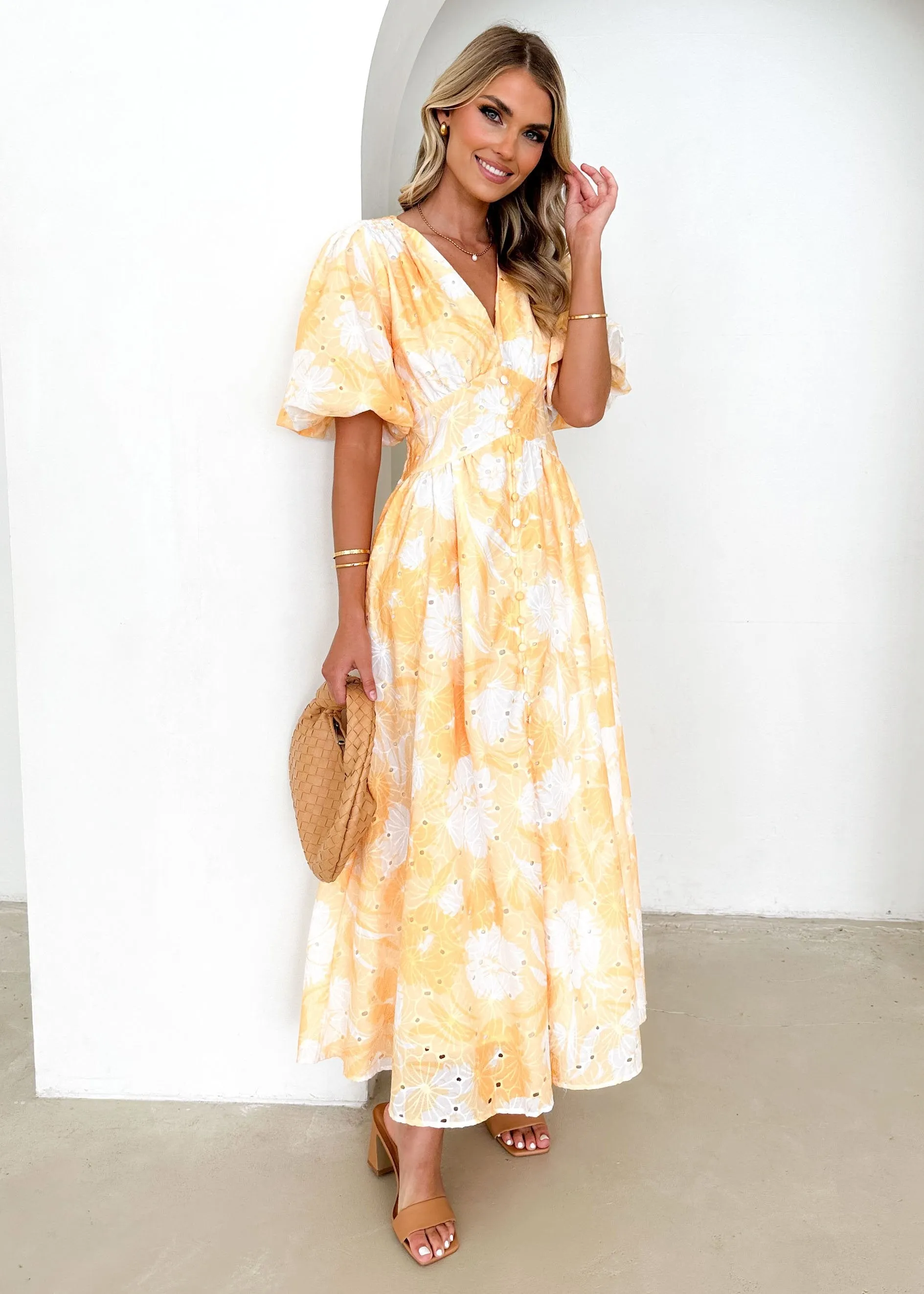 Tover Midi Dress - Yellow Floral sold by Gingham & Heels product image thumbnail 2