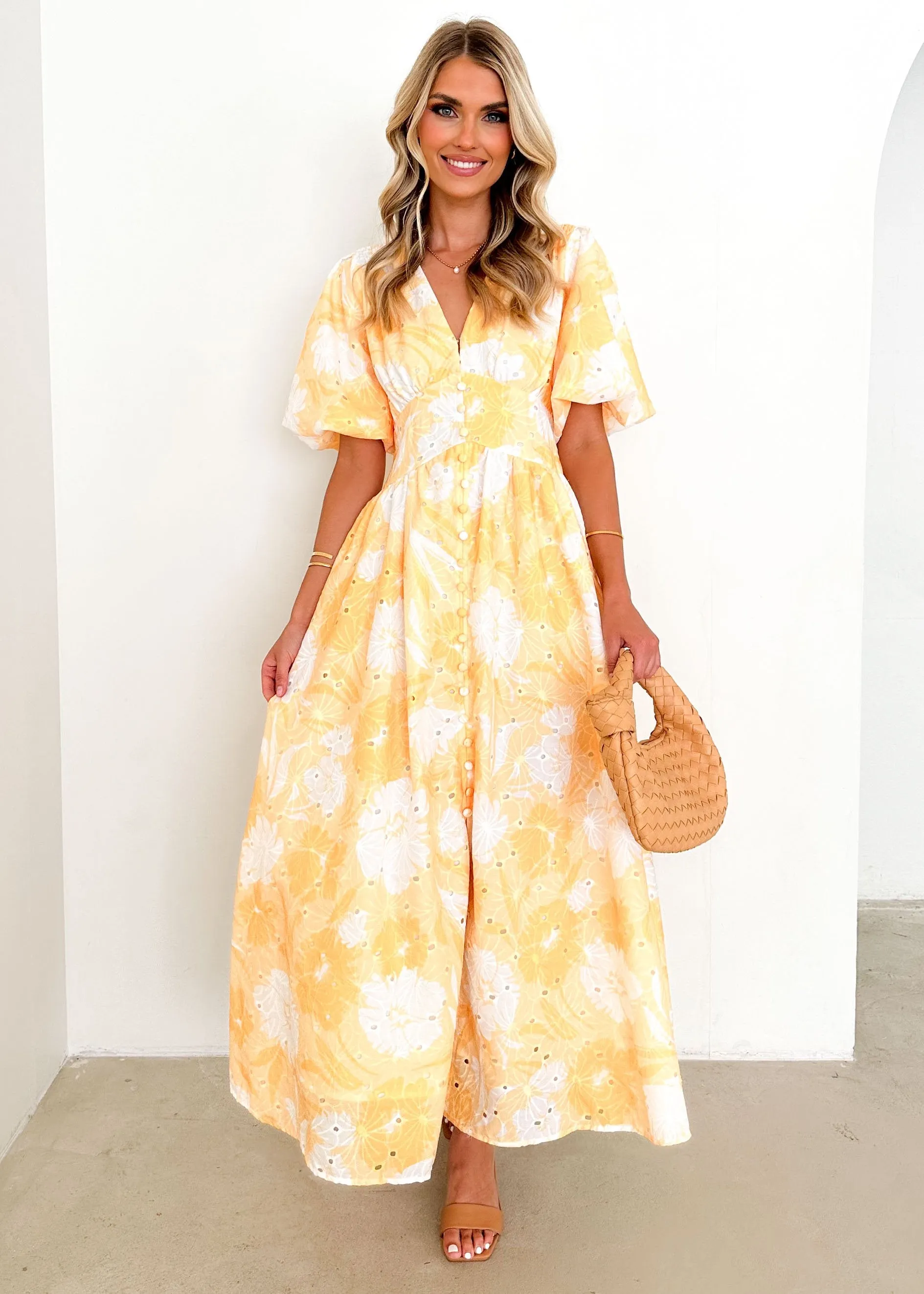 Tover Midi Dress - Yellow Floral sold by Gingham & Heels product image thumbnail 3