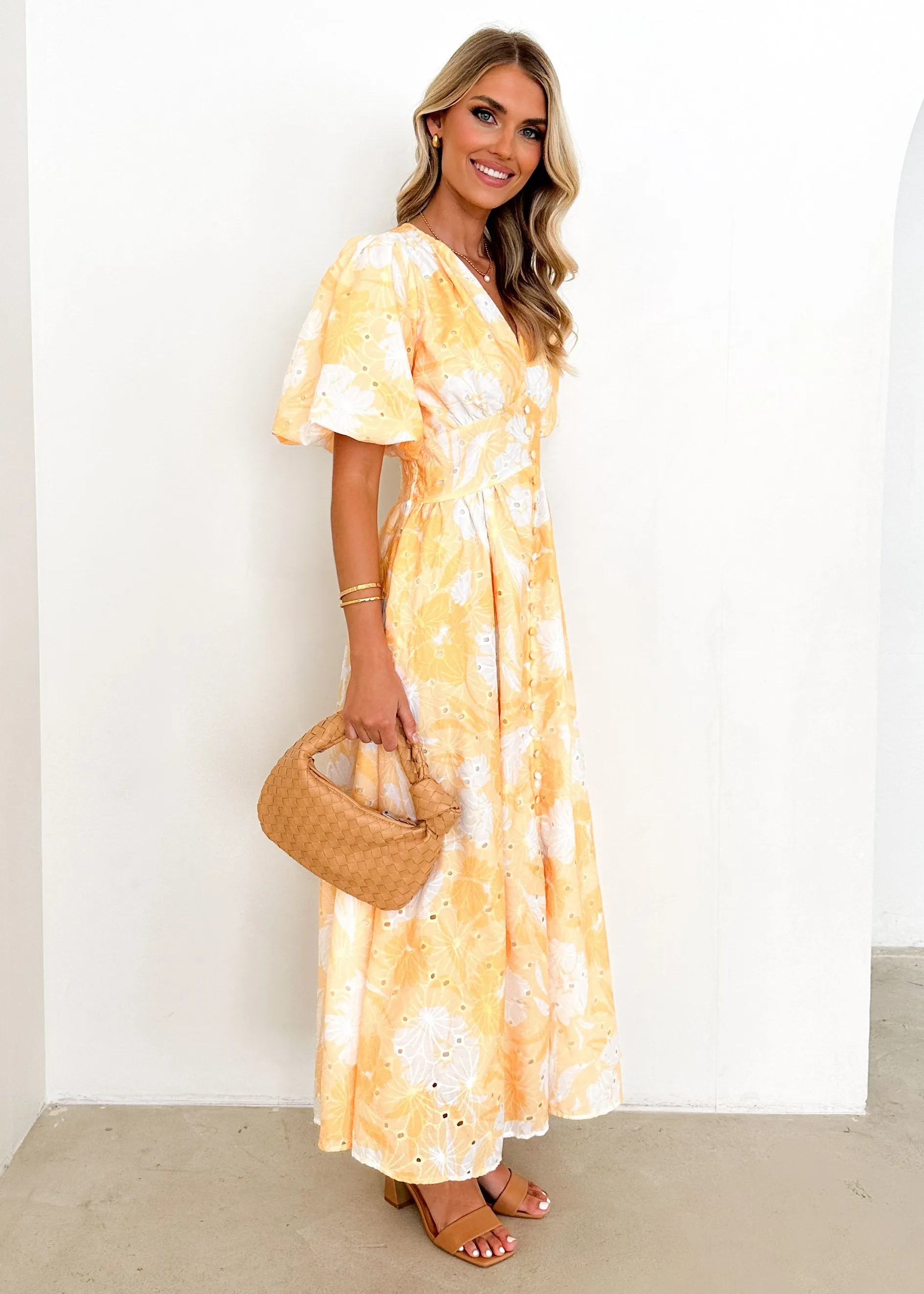 Tover Midi Dress - Yellow Floral sold by Gingham & Heels product image thumbnail 4