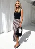 Jalena Mesh Midi Skirt - Brown Tie Dye sold by Gingham & Heels