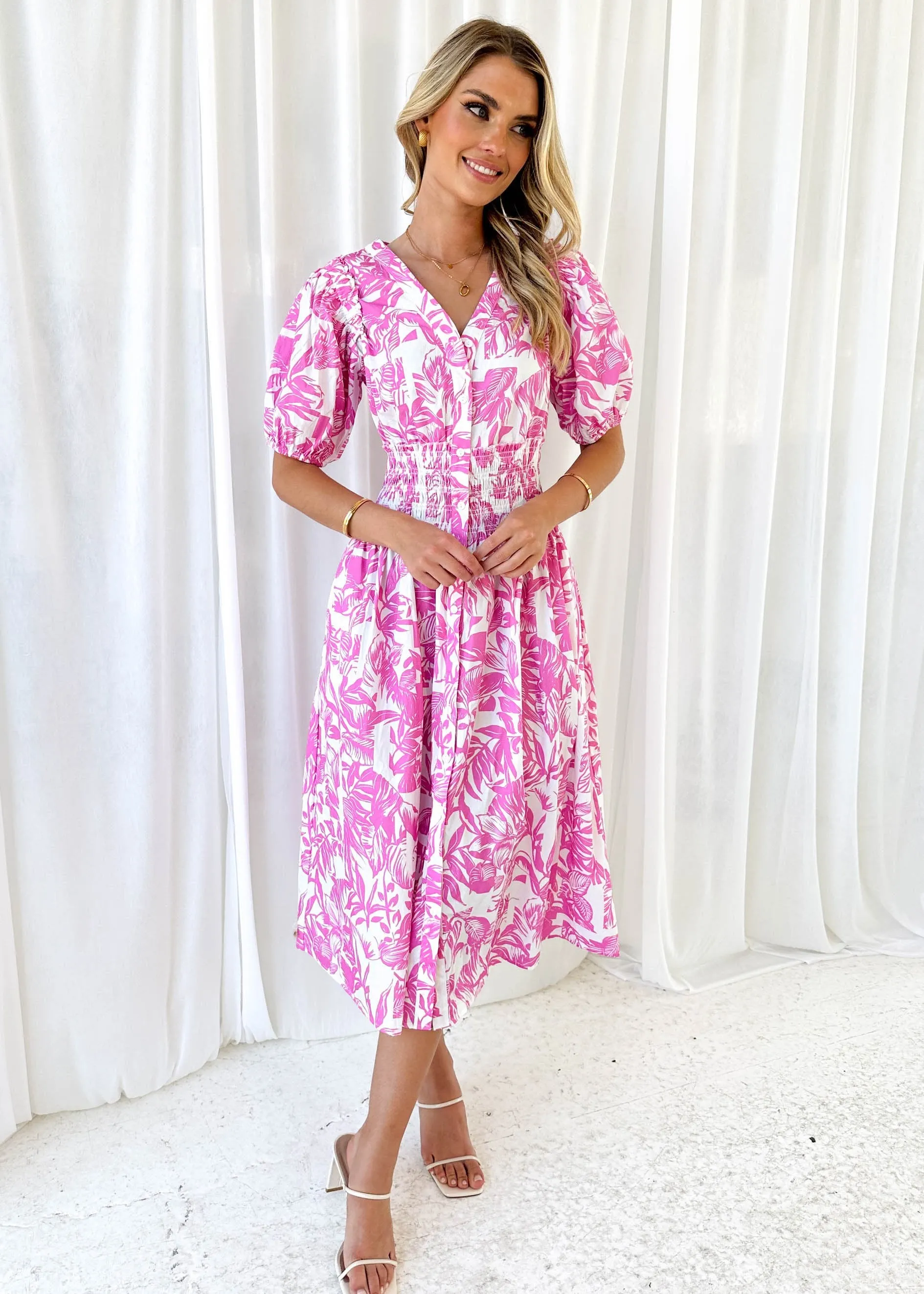 Cotta Midi Dress - Pink Abstract sold by Gingham & Heels product image thumbnail 2