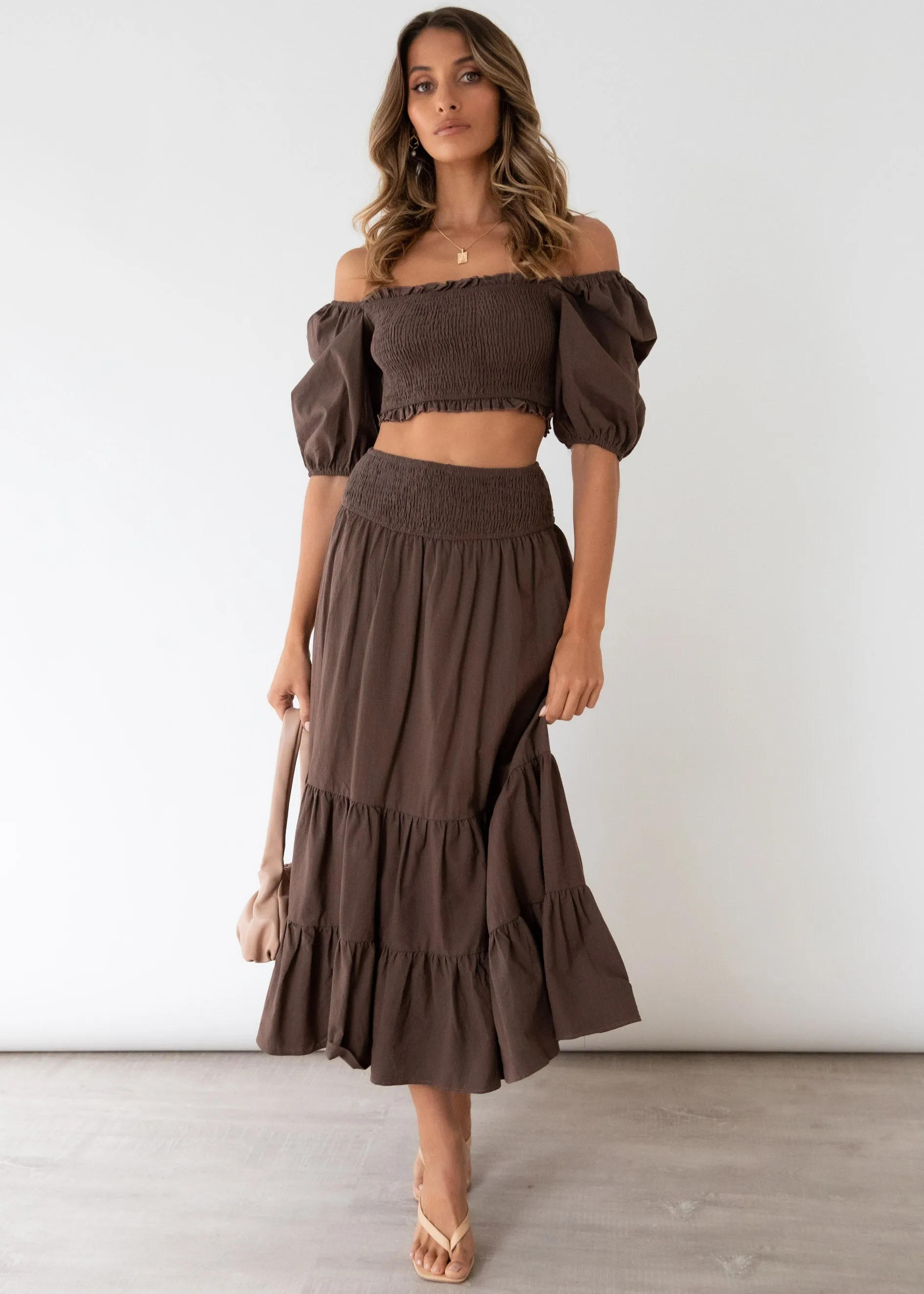 Press Pause Crop - Chocolate sold by Gingham & Heels product image thumbnail 4