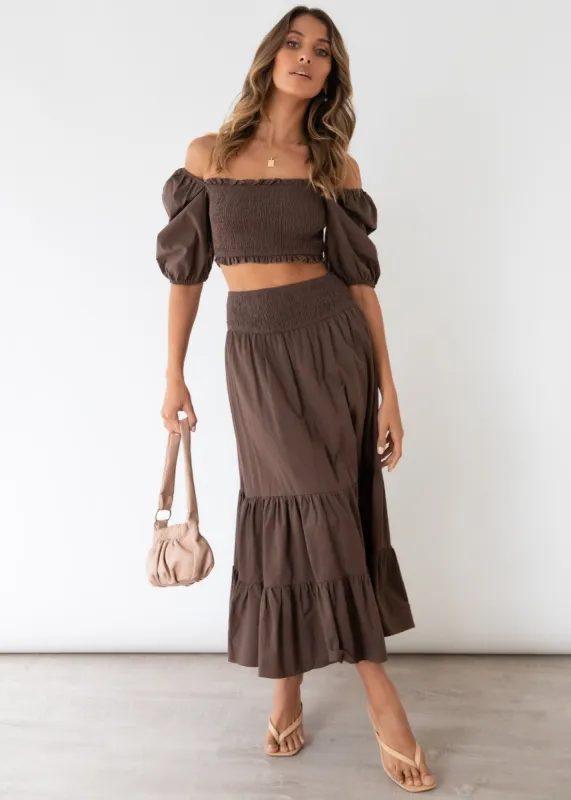 Press Pause Crop - Chocolate sold by Gingham & Heels