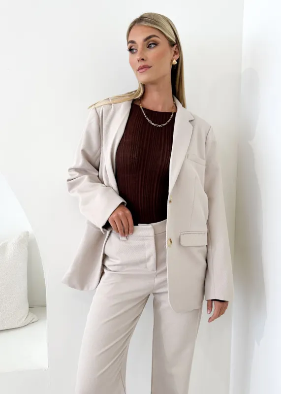 Oliviae Blazer - Bone sold by Gingham & Heels