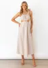 Kyra Cut Out Midi Dress - Natural Stripe sold by Gingham & Heels