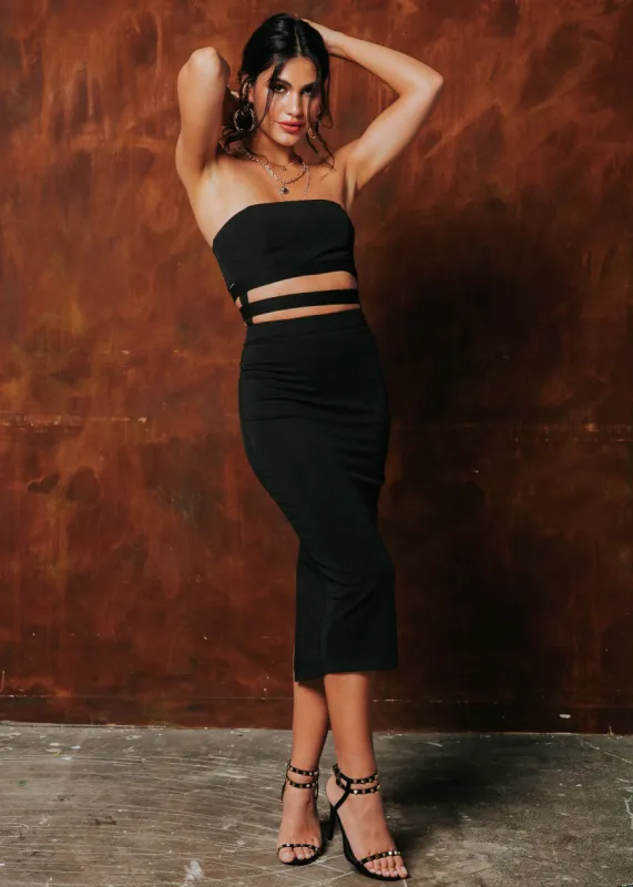 Vegas Midi Dress - Black sold by Gingham & Heels