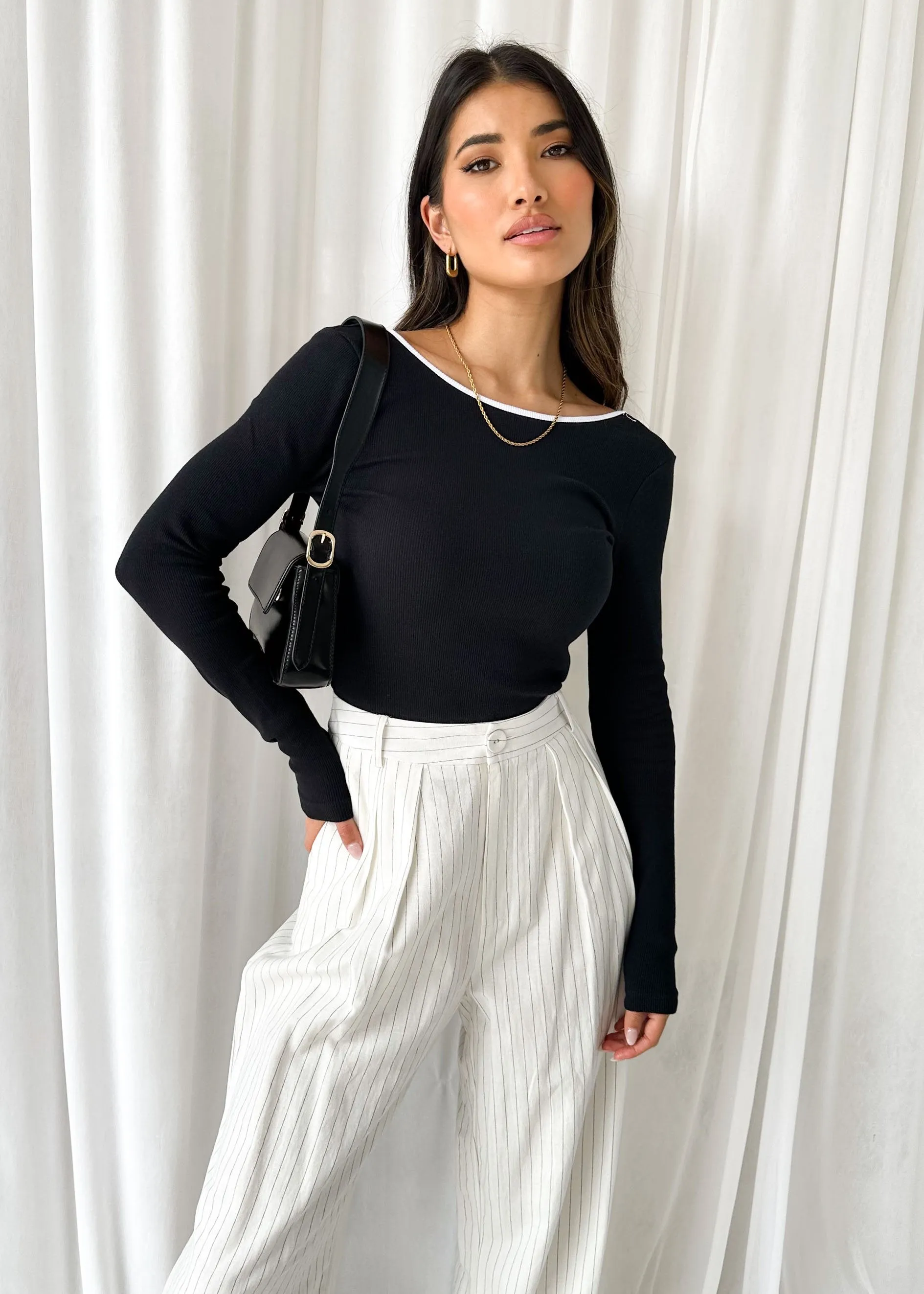 Kiarra Knit Top - Black sold by Gingham & Heels