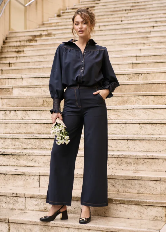 Jaidie Pants - Indigo sold by Gingham & Heels