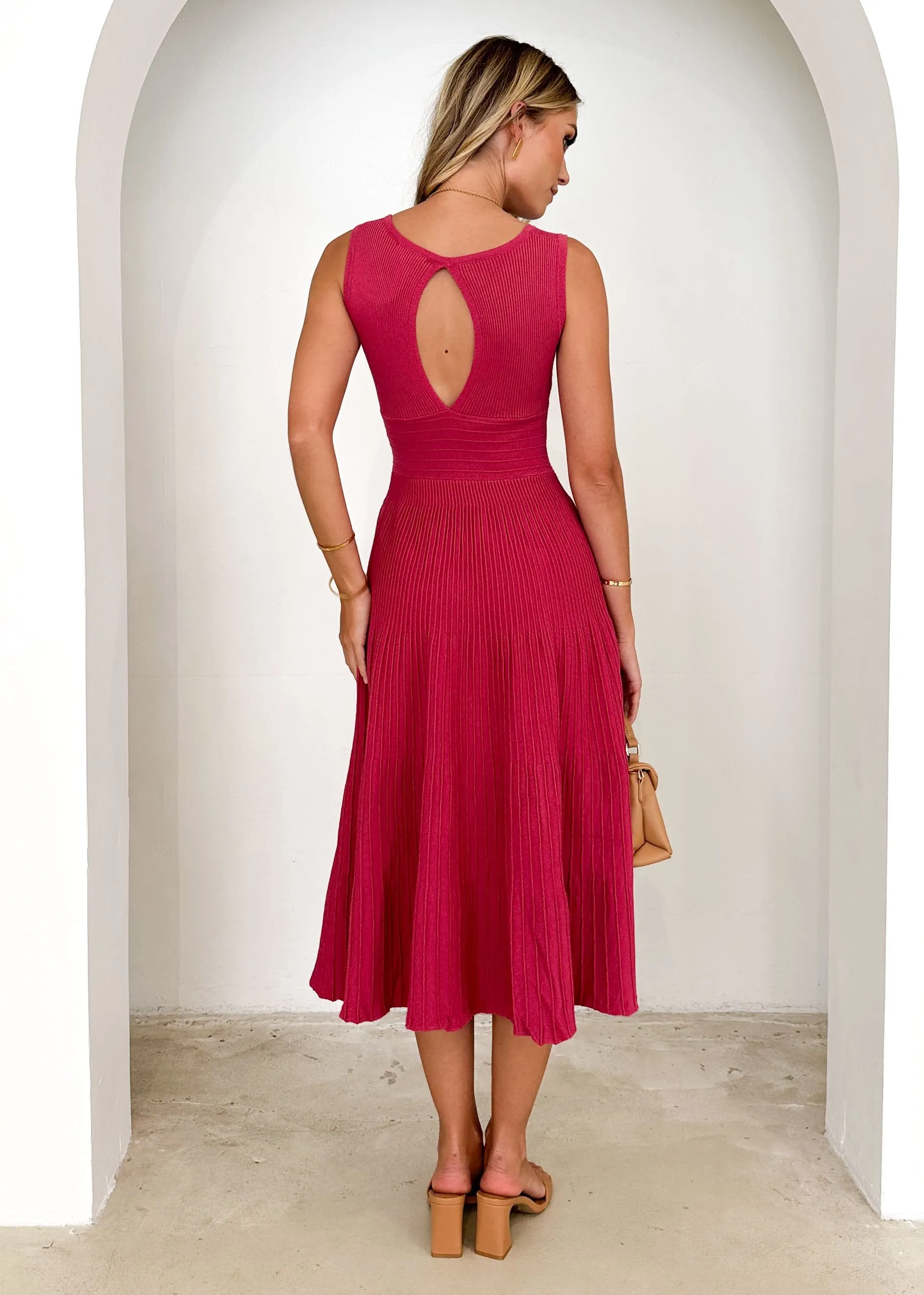 Mella Knit Midi Dress - Berry sold by Gingham & Heels product image thumbnail 5
