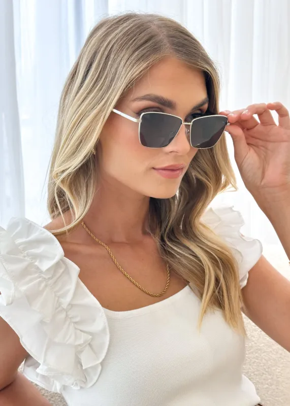The Natalia Sunglasses - Silver sold by Gingham & Heels