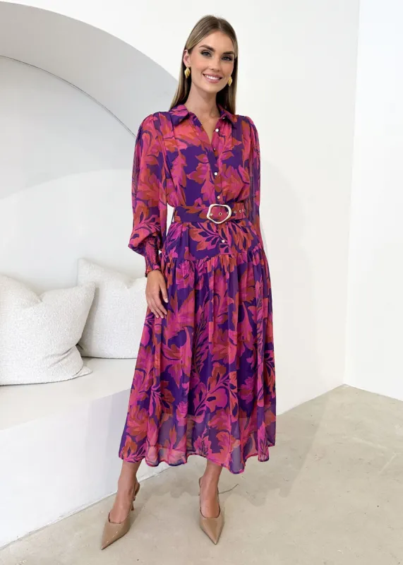 Ambrosia Maxi Dress - Magenta Floral sold by Gingham & Heels