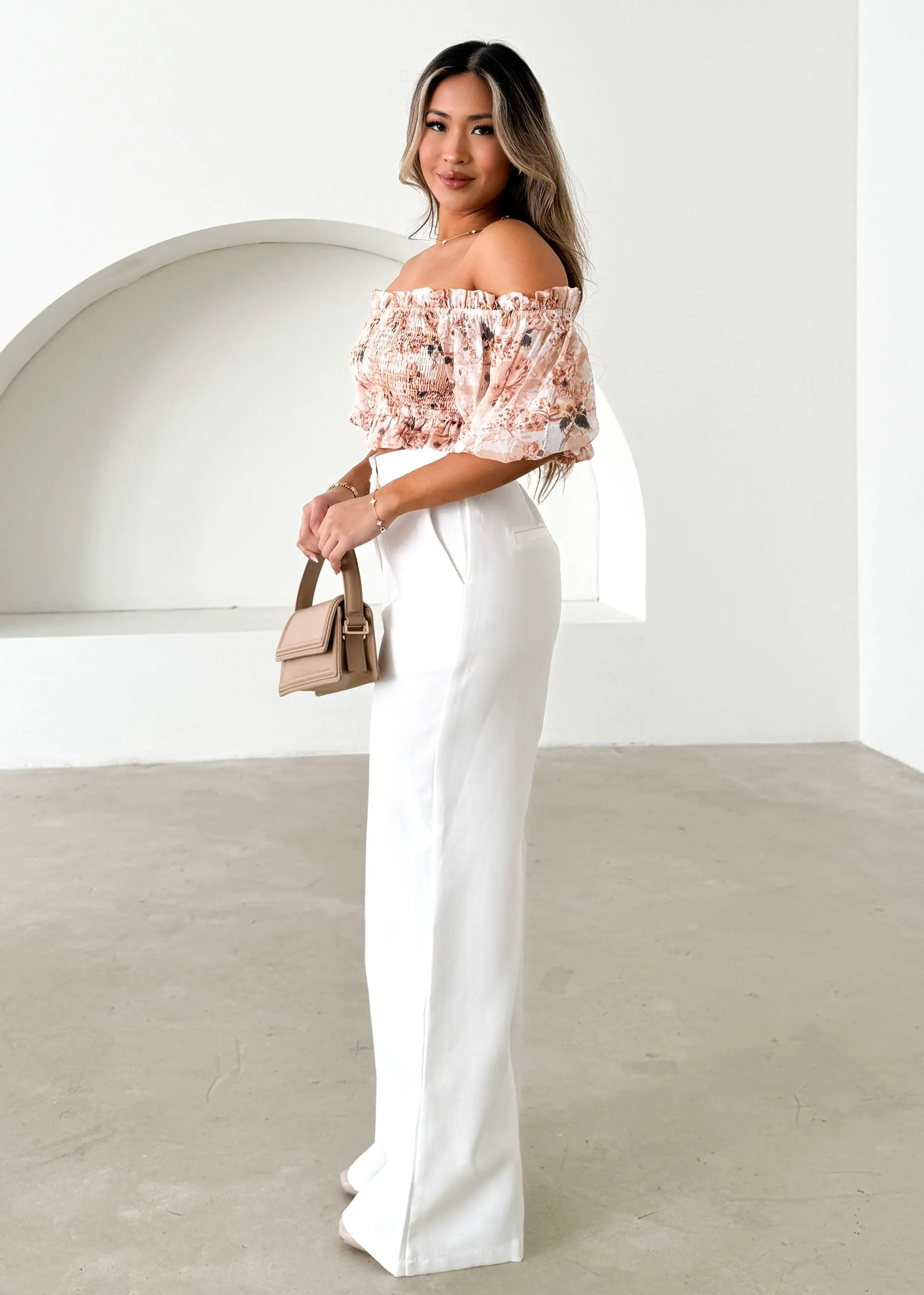 Jesslyn Crop Blouse - Orange Floral sold by Gingham & Heels product image thumbnail 3