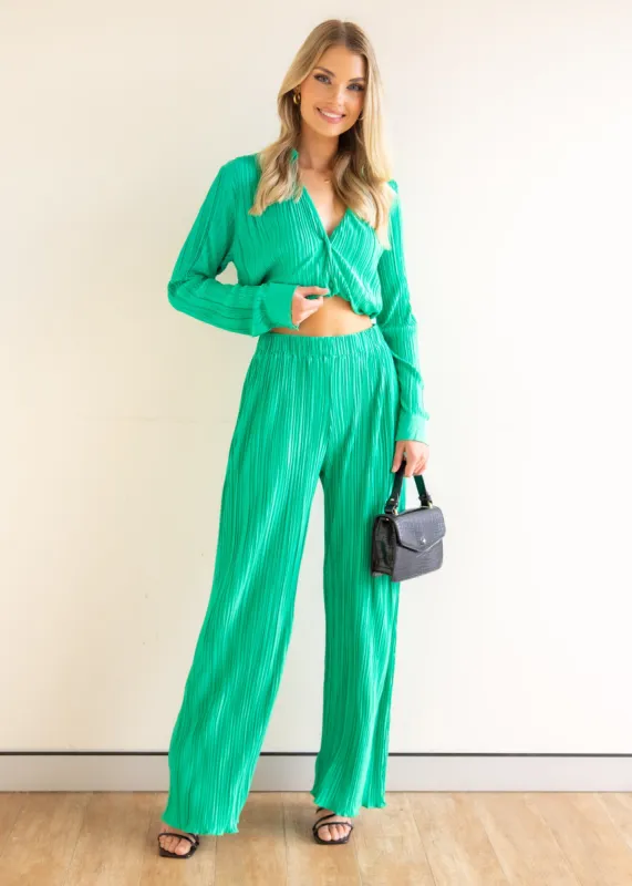Hollins Pants - Jade Green sold by Gingham & Heels