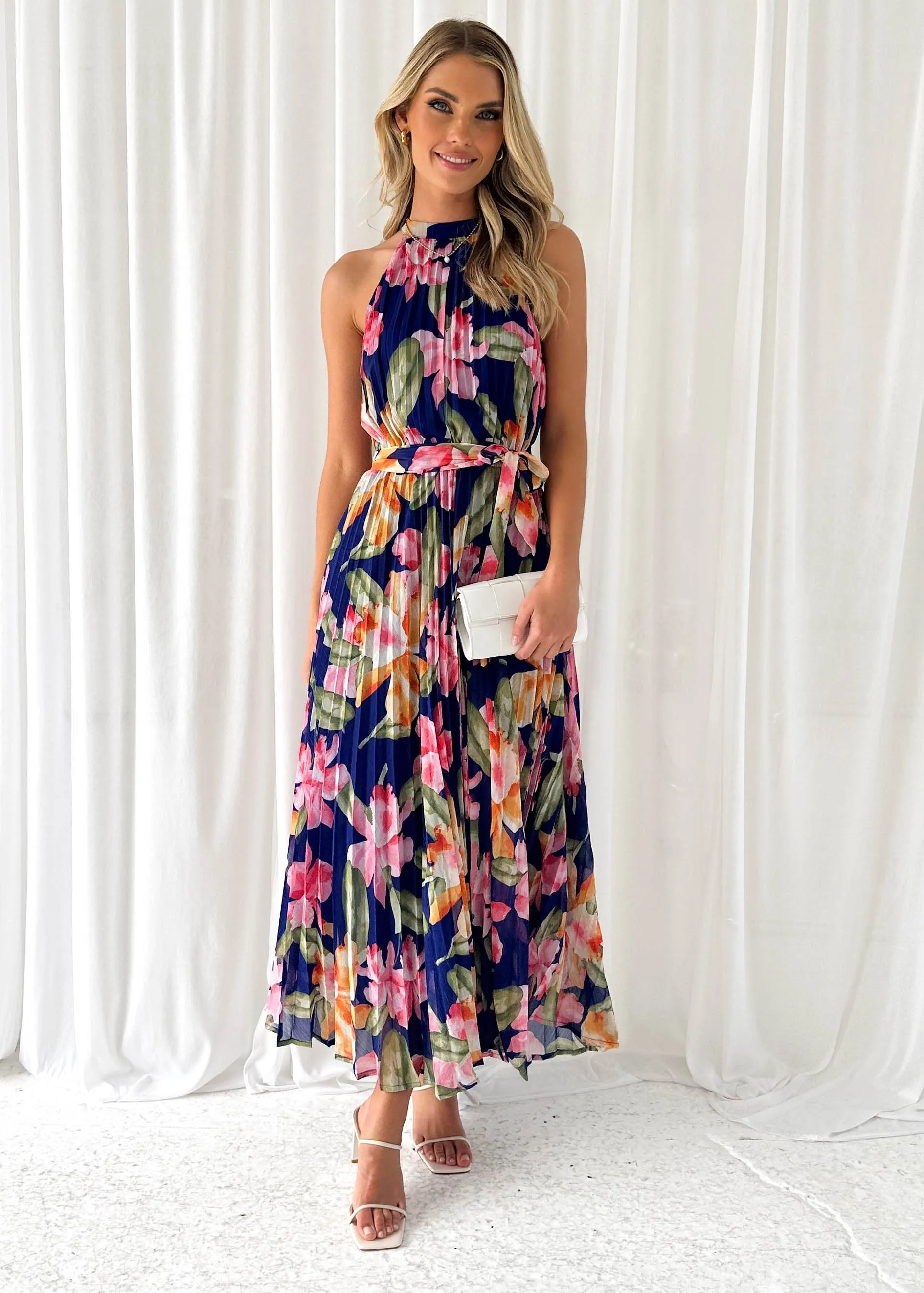 Sarra Midi Dress - Navy Floral sold by Gingham & Heels product image thumbnail 3