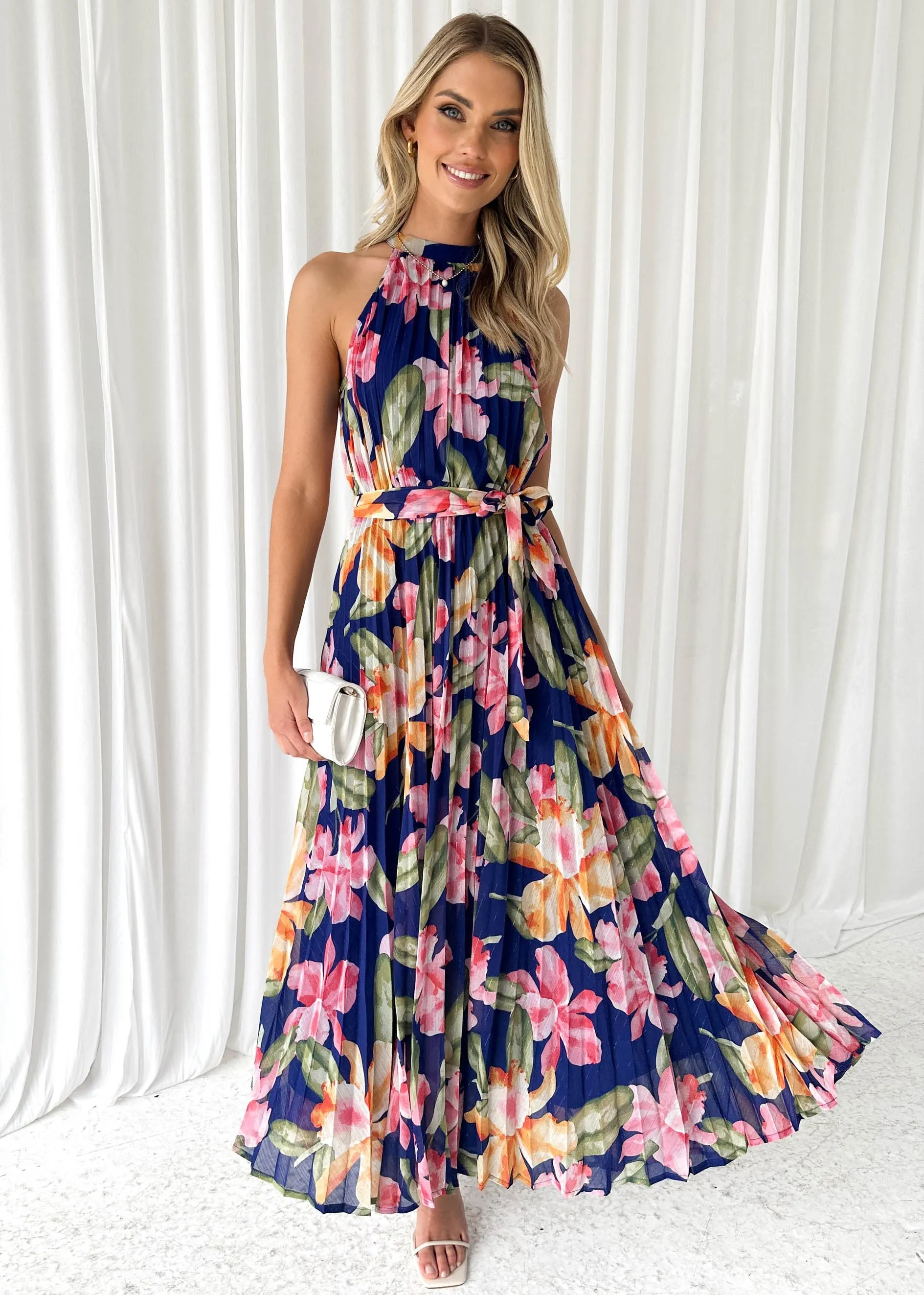 Sarra Midi Dress - Navy Floral sold by Gingham & Heels product image thumbnail 2