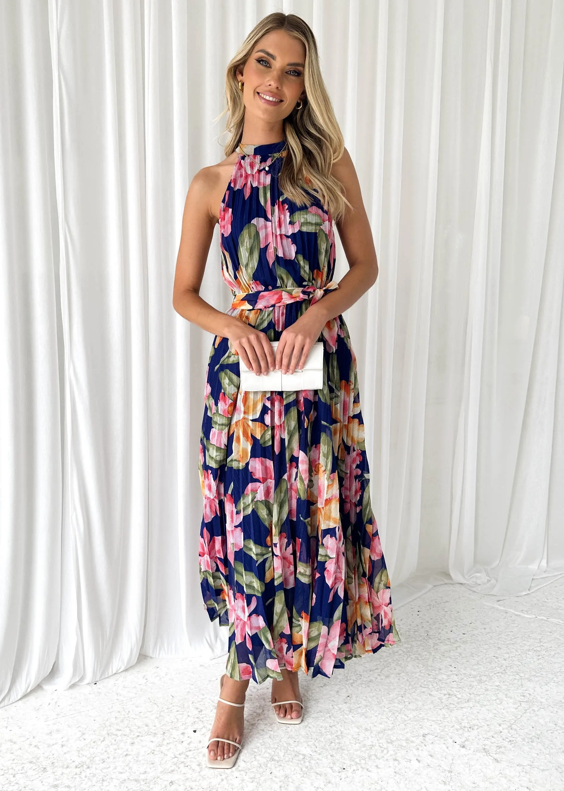 Sarra Midi Dress - Navy Floral sold by Gingham & Heels product image thumbnail 4