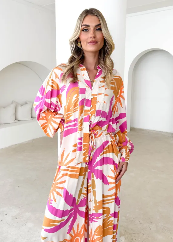 Aurla Shirt - Pink Abstract sold by Gingham & Heels