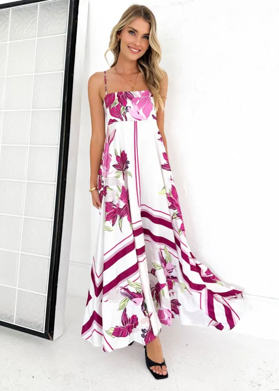 Elide Maxi Dress - Pink Floral sold by Gingham & Heels