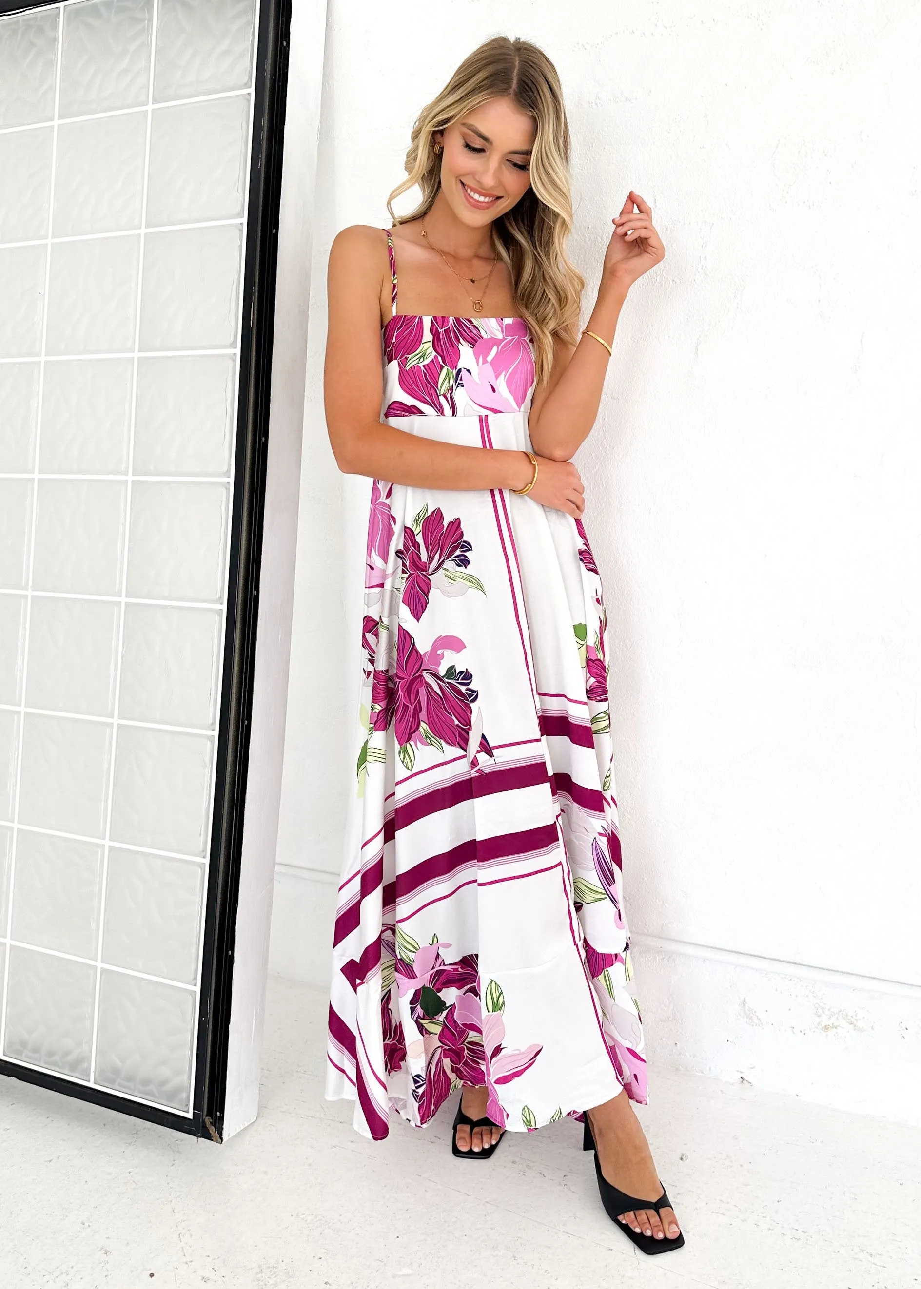 Elide Maxi Dress - Pink Floral sold by Gingham & Heels product image thumbnail 2