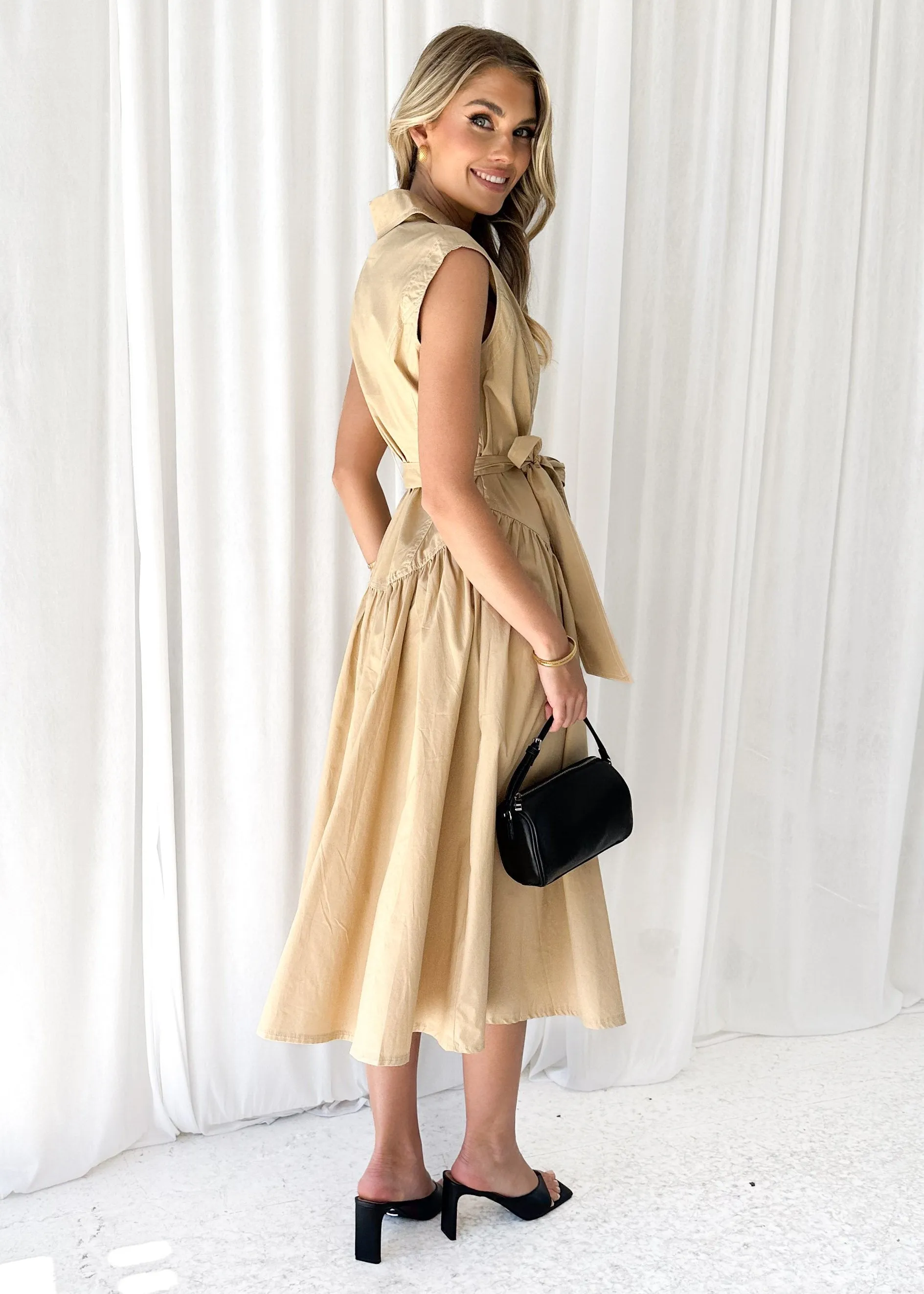 Tiarne Midi Dress - Camel sold by Gingham & Heels product image thumbnail 5