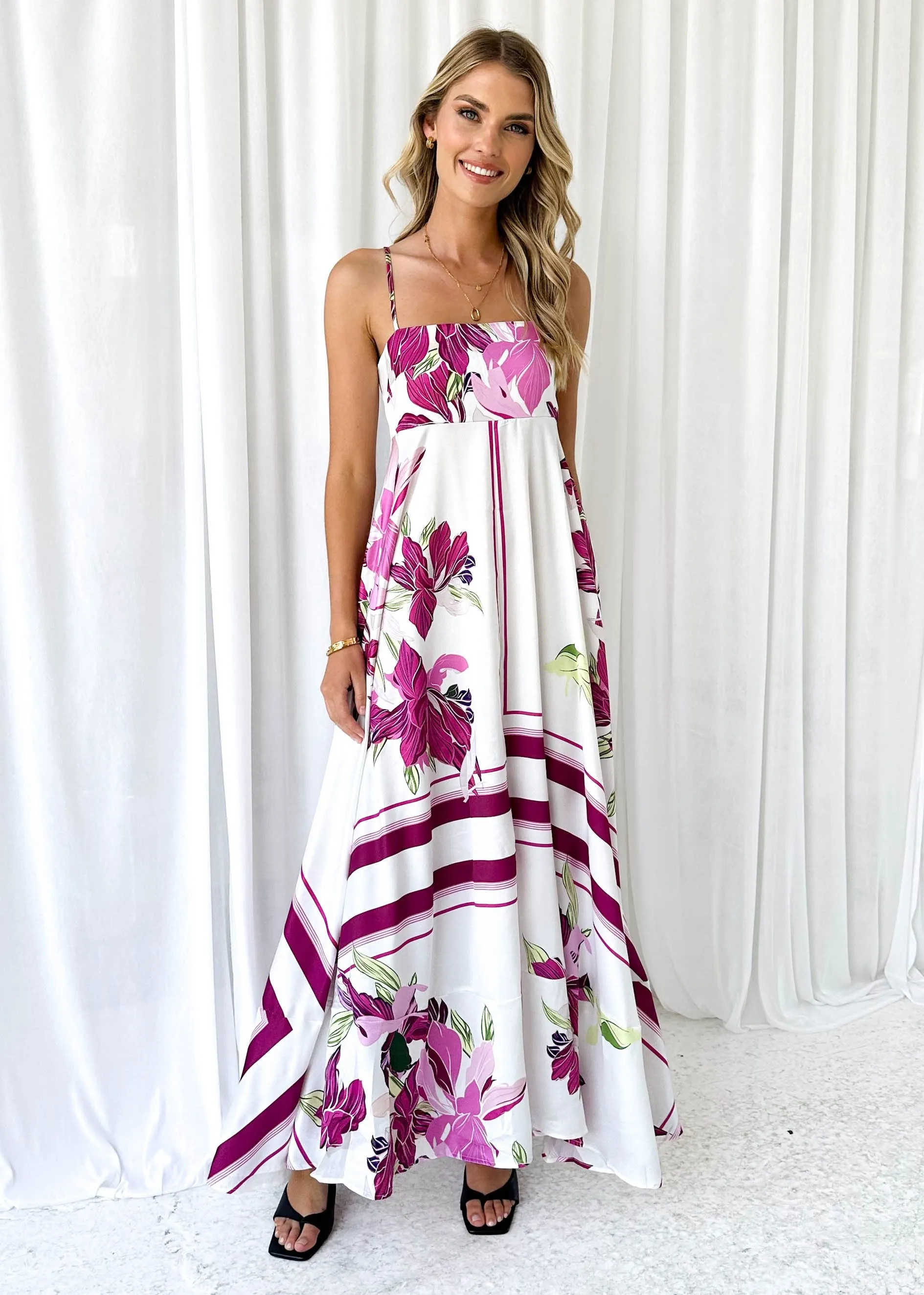 Elide Maxi Dress - Pink Floral sold by Gingham & Heels product image thumbnail 3