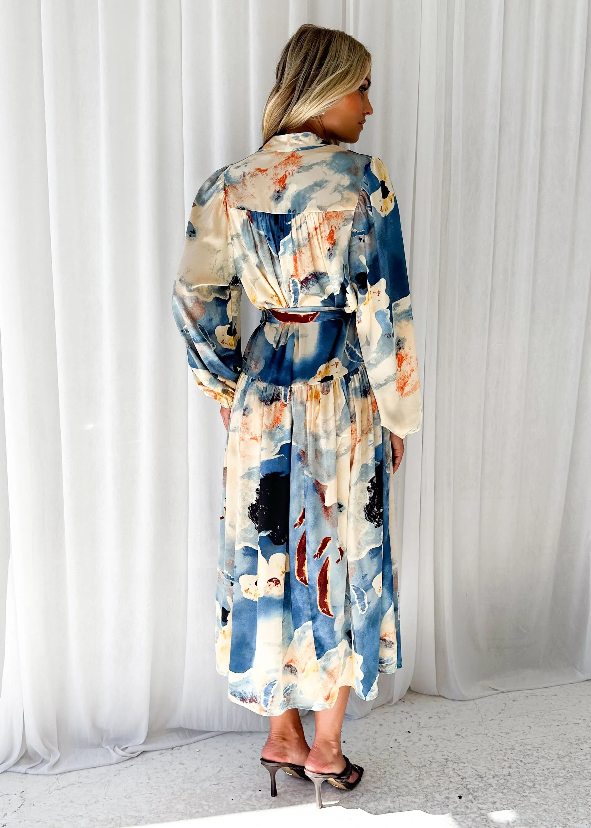 Sienna Midi Dress - Blue Marble sold by Gingham & Heels product image thumbnail 5